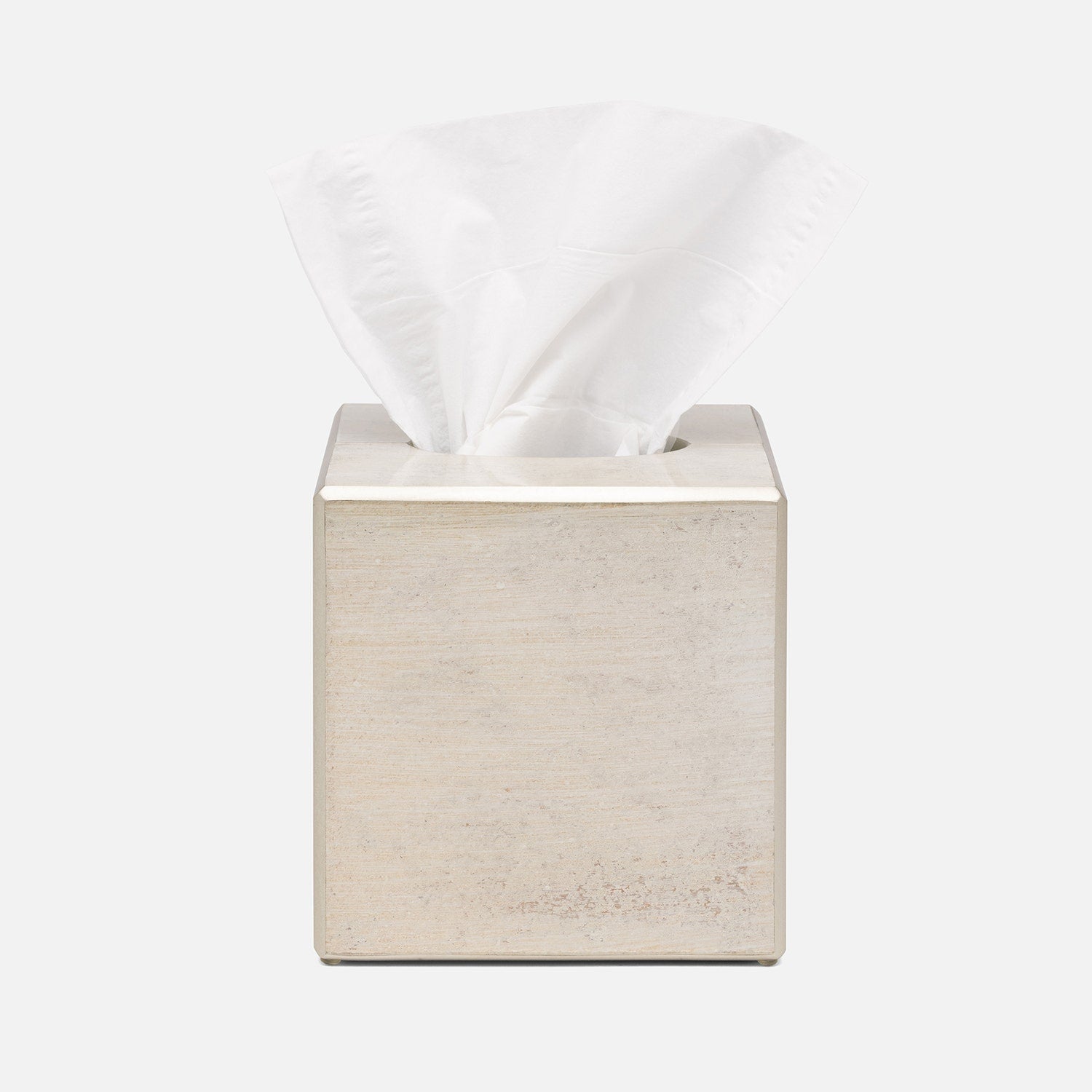 Nora, Metallic Frost, Tissue Box, Square Straight, Painted Glass