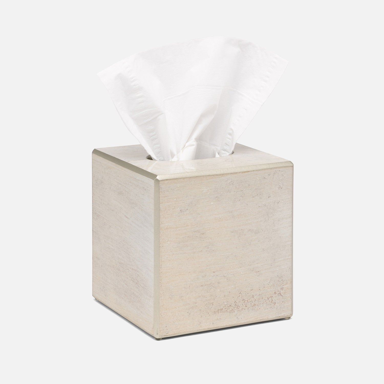 Nora, Metallic Frost, Tissue Box, Square Straight, Painted Glass