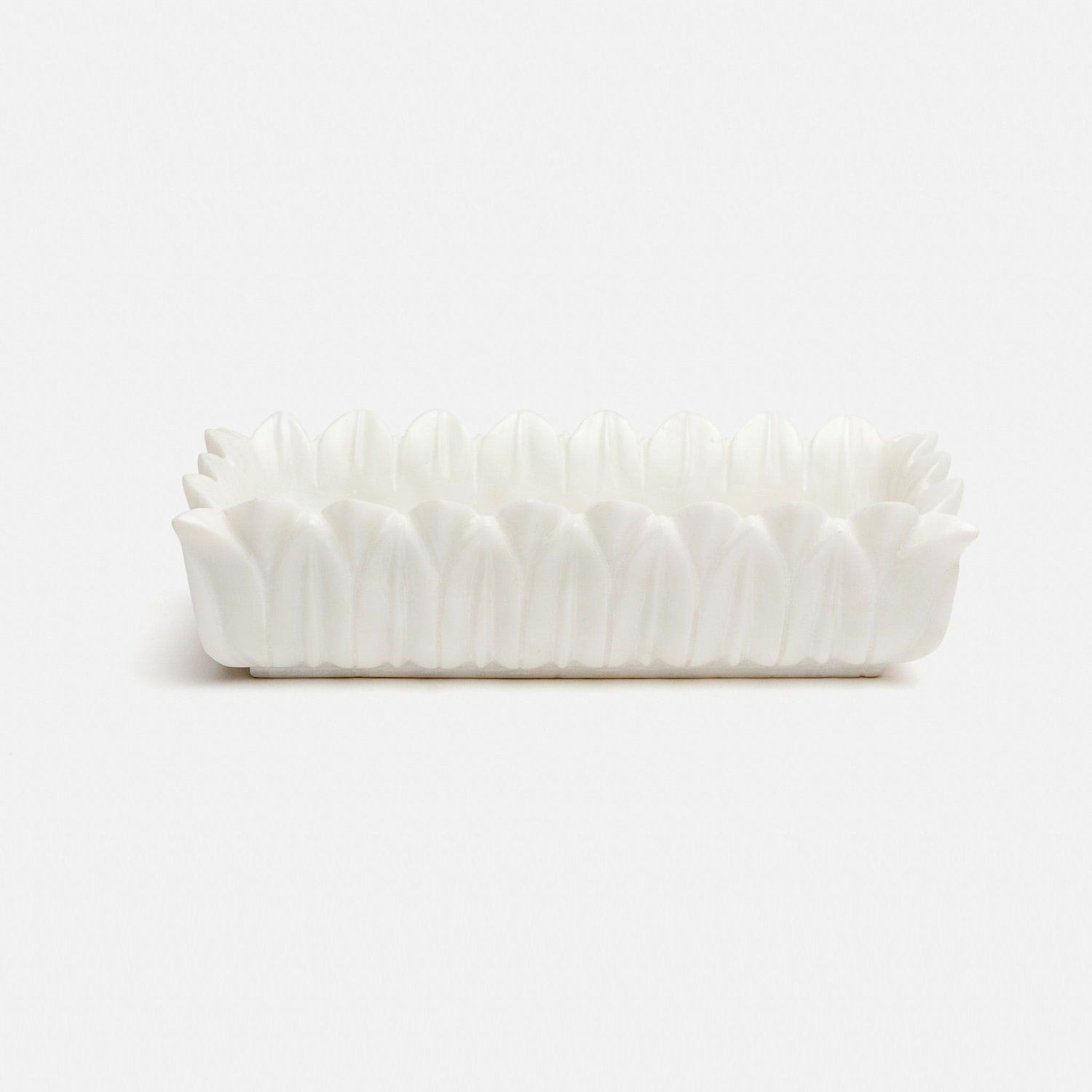 Palani, White, Tray, Small, Rectangular, Marble
