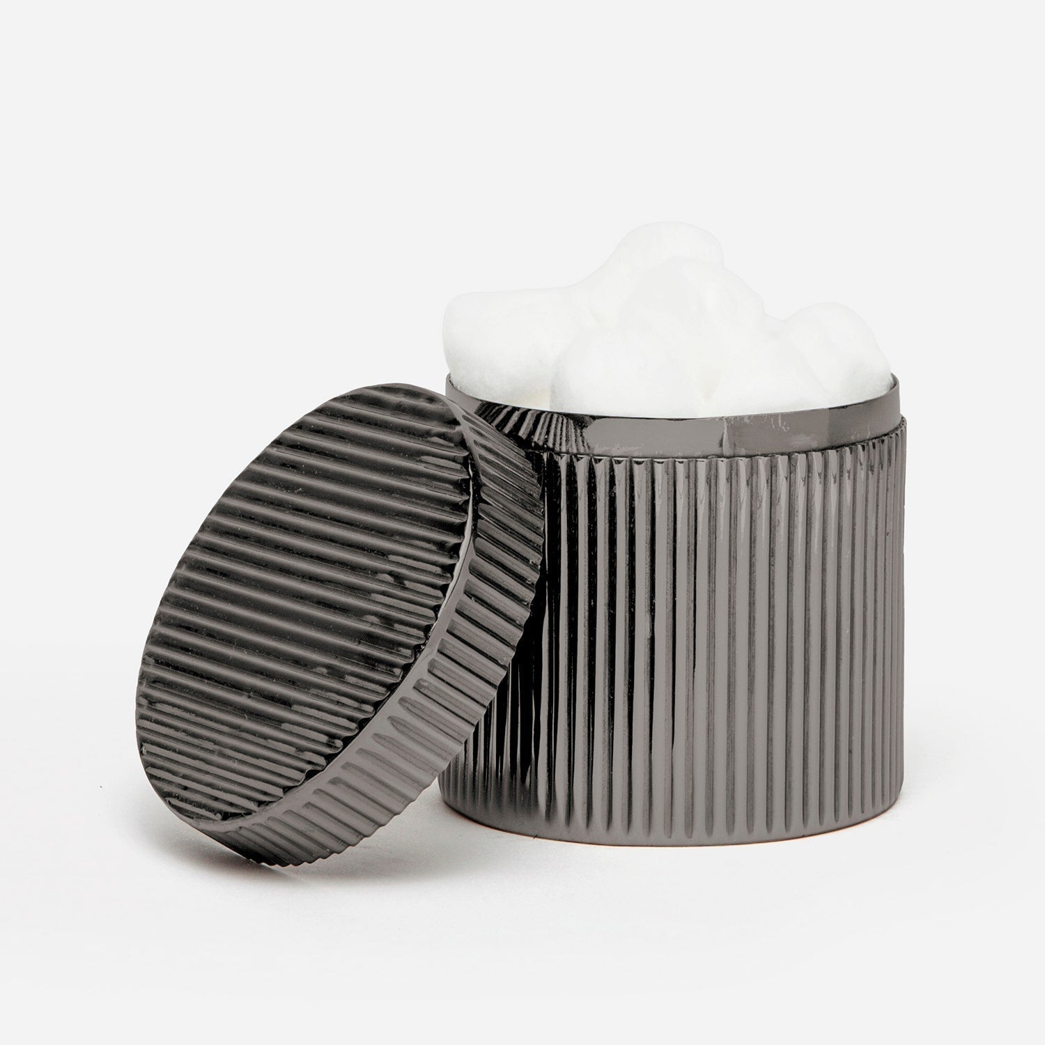 Redon, Black Nickel, Canister, Large, Round, Ribbed Metal