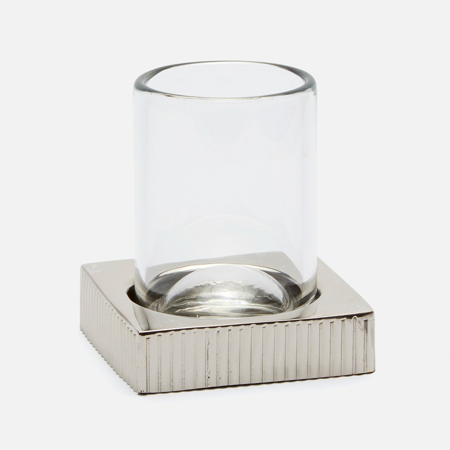 Redon, Shiny Nickel, Tumbler Set, Square Straight, Ribbed Metal, M/2