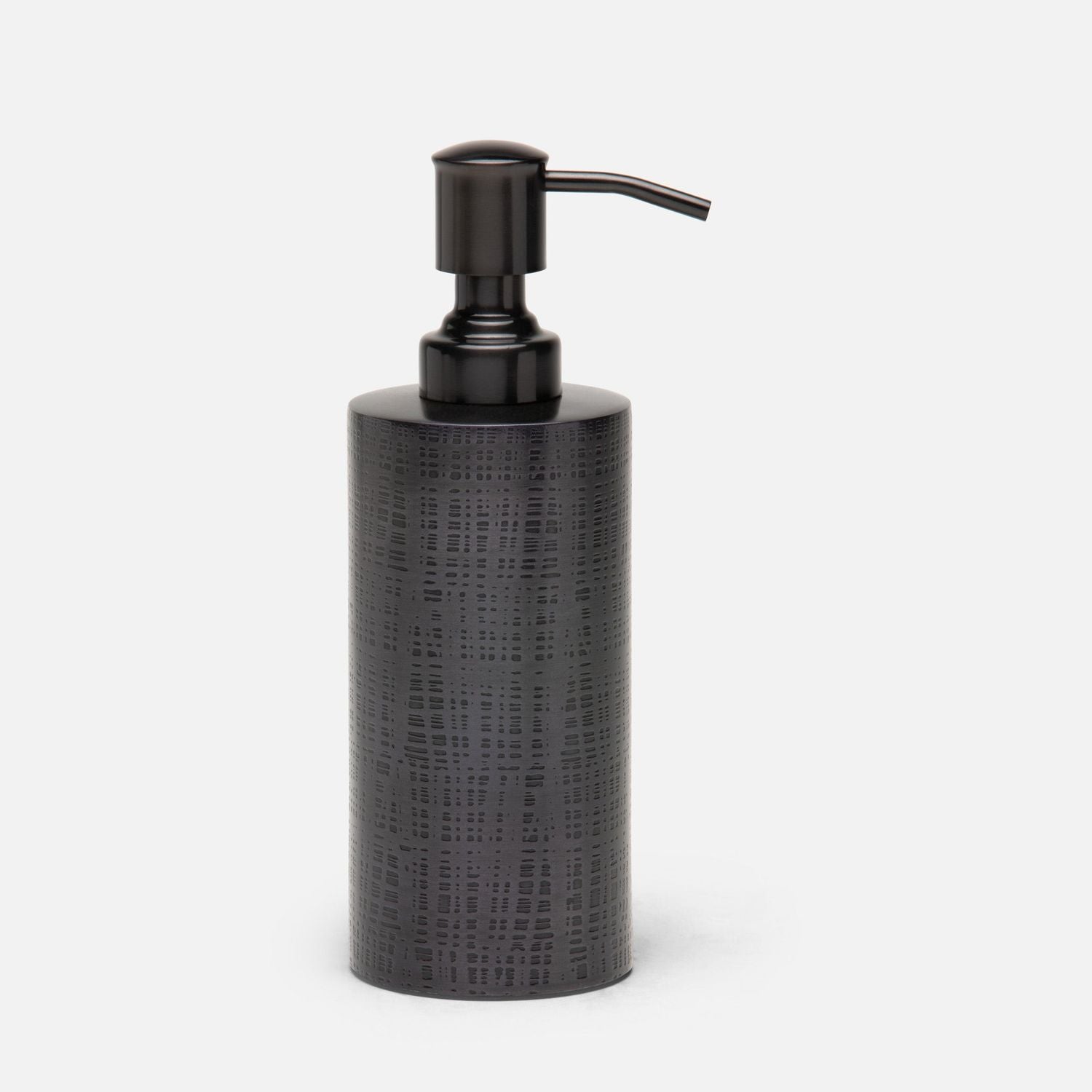 Remy, Antique Dark Nickel, Soap Pump, Round, Textured Stainless Steel