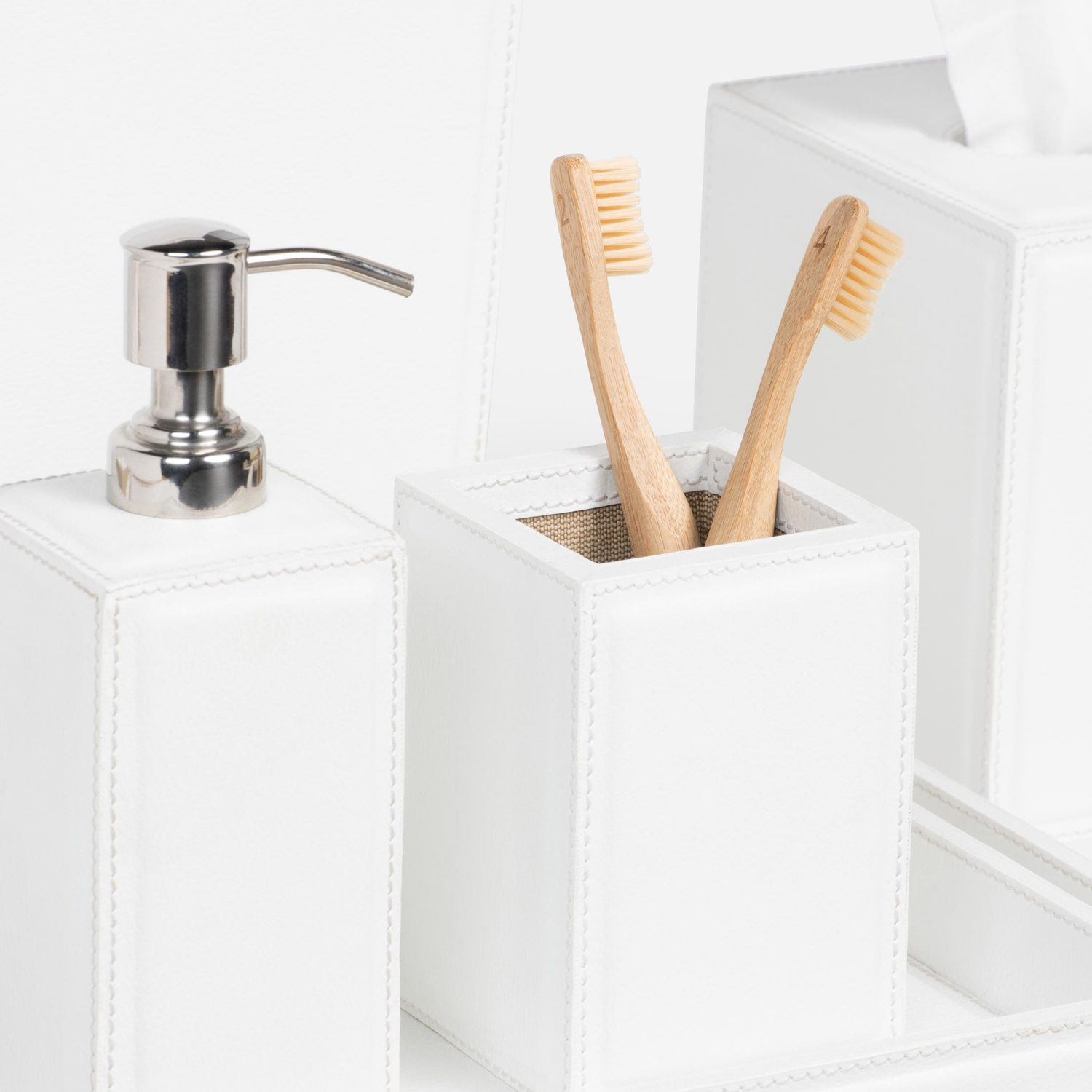 Rothwell, Bright White, Canister, Square Straight, Marine Leather