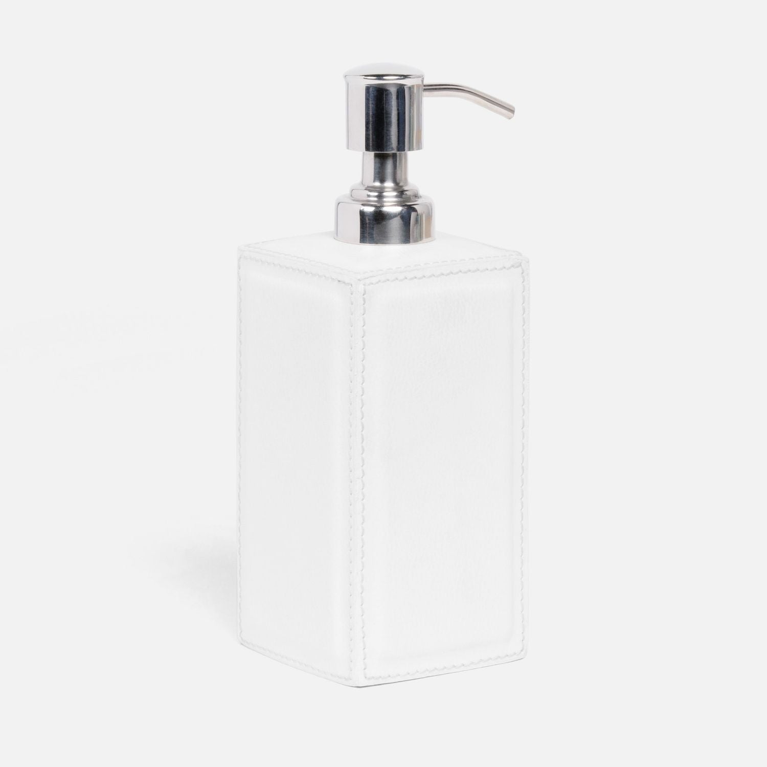 Rothwell, Bright White, Soap Pump, Square Straight, Marine Leather