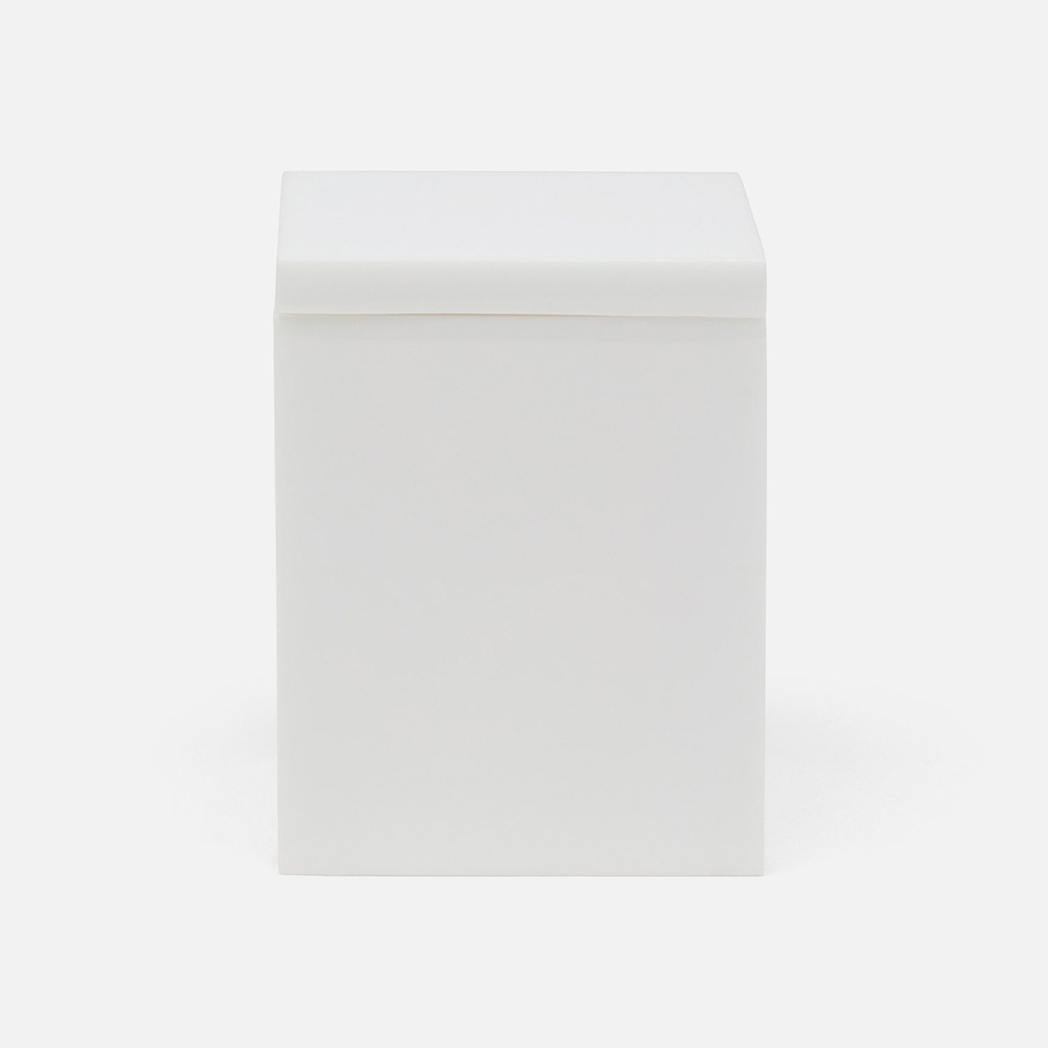 Vail, White Gloss, Canister, Square Straight, Small, Resin