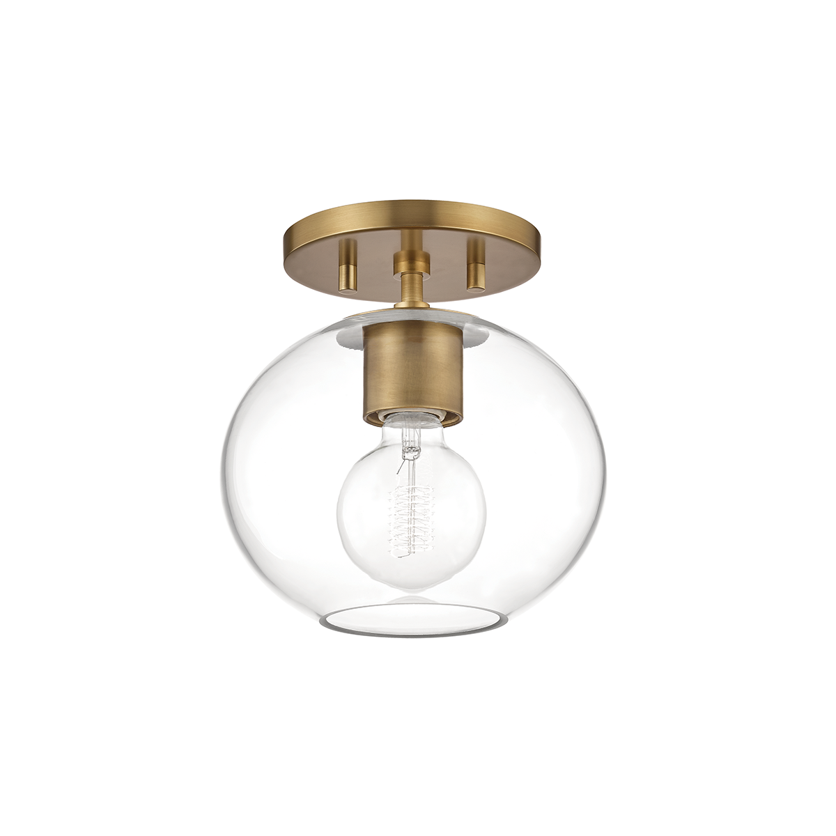 Margot 1 Light Semi Flush-Mitzi-HVL-H270601-AGB-Flush MountsAged Brass-1-France and Son