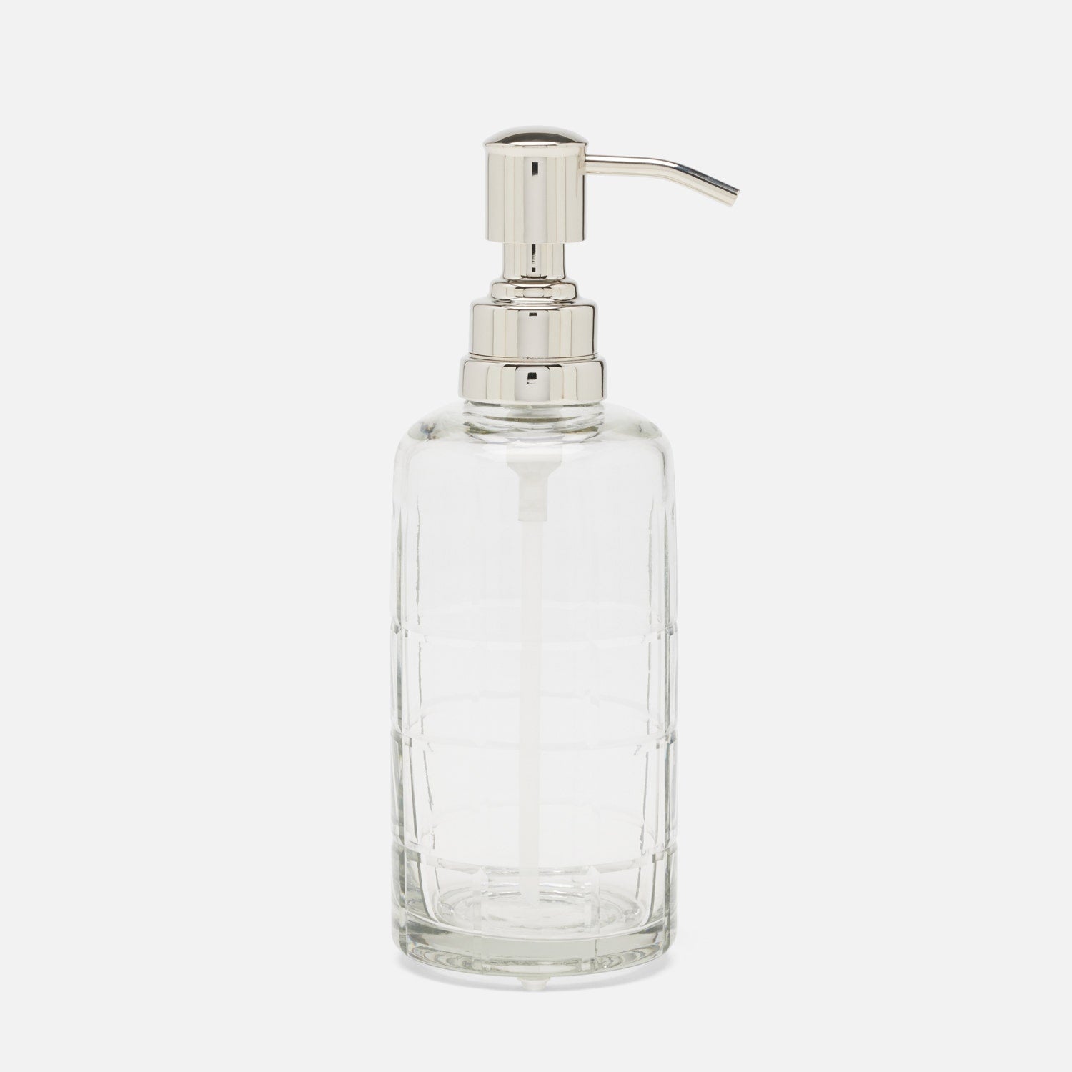 Argos, Clear, Soap Pump, Round, Glass W/Nickel Trim