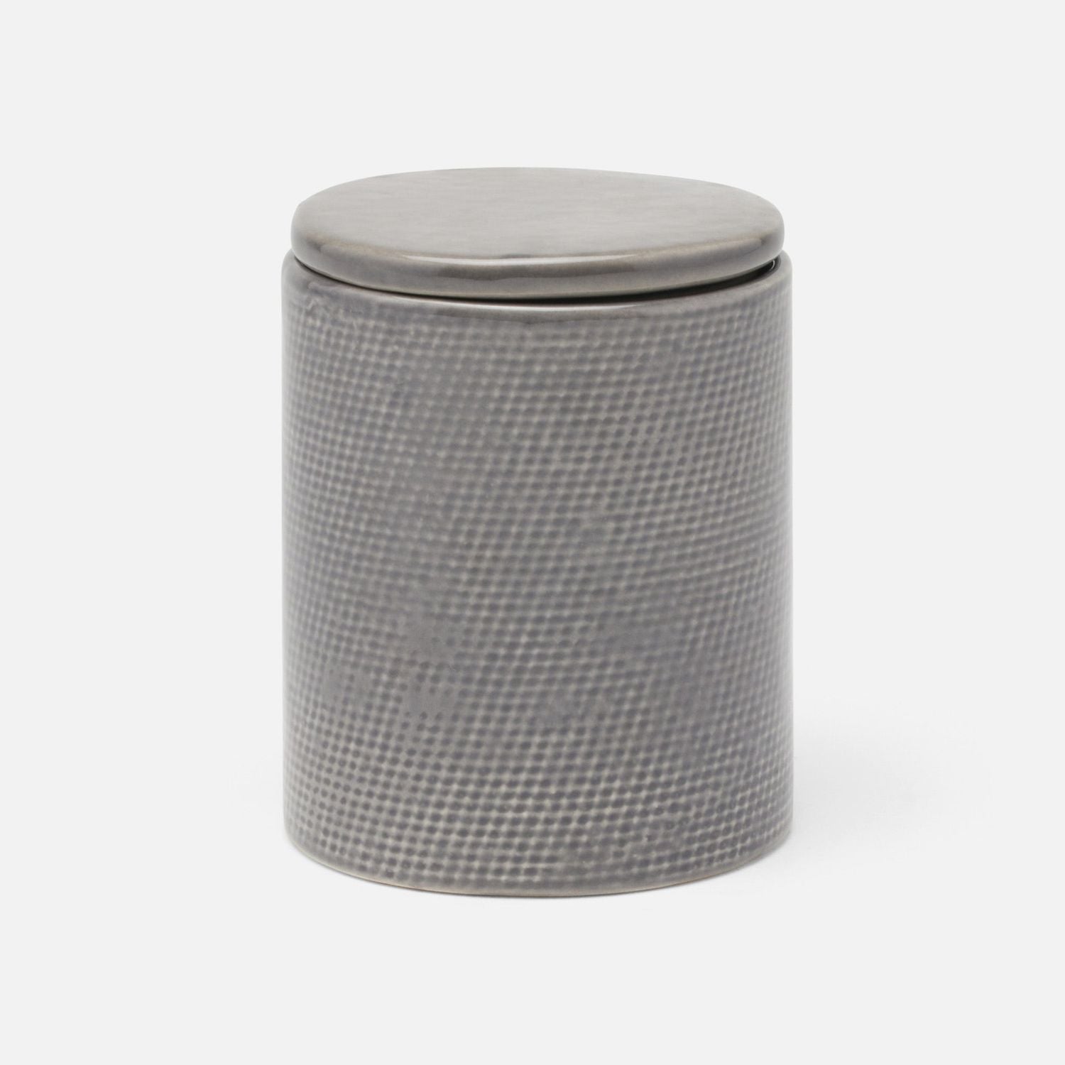 Cordoba, Gray Burlap, Canister, Round, Ceramic