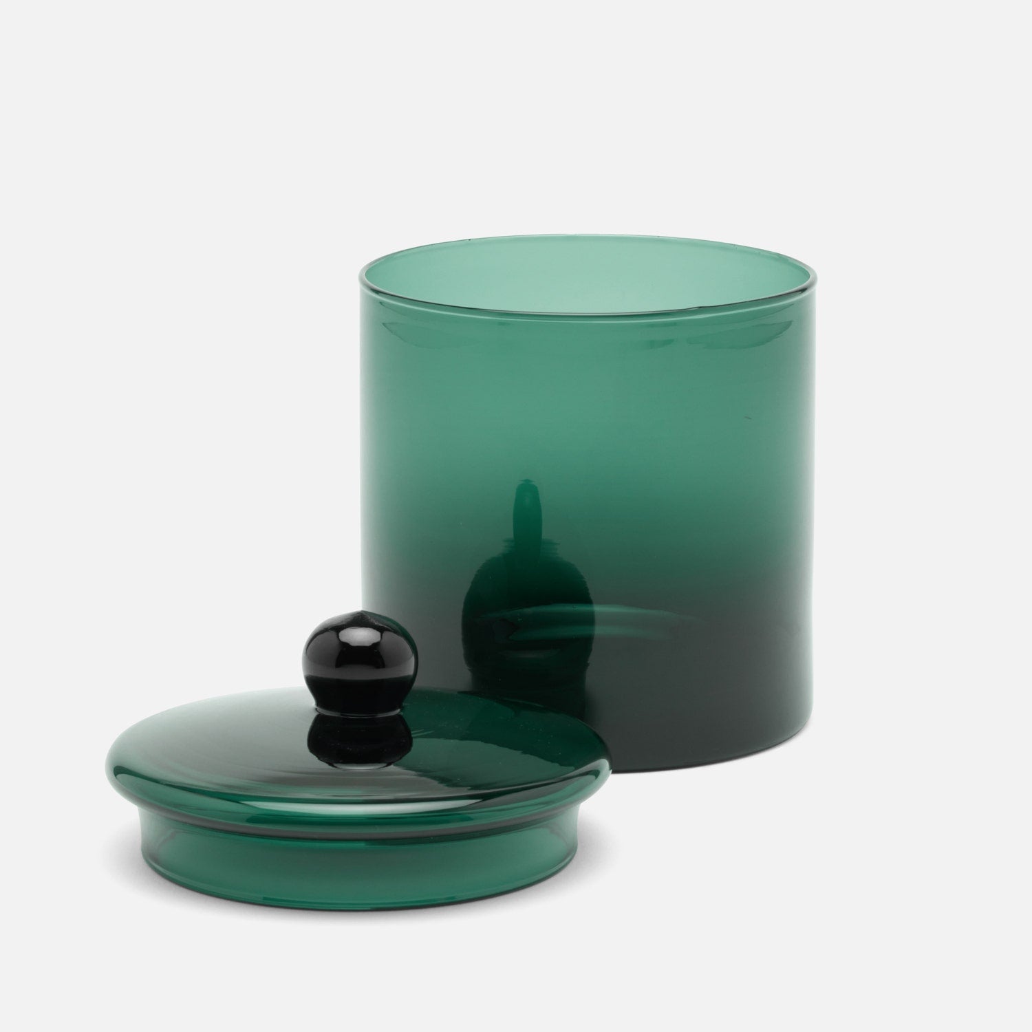 Darby, Smokey Green, Large Canister, Hand Blown Glass
