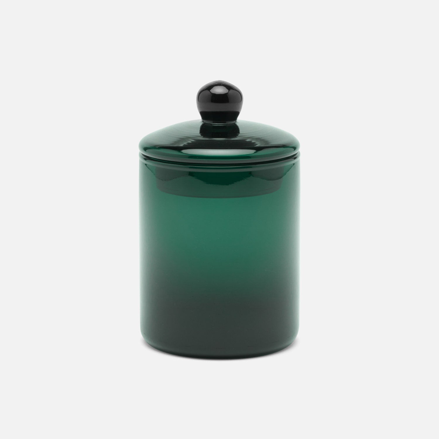 Darby, Smokey Green, Medium Canister, Hand Blown Glass