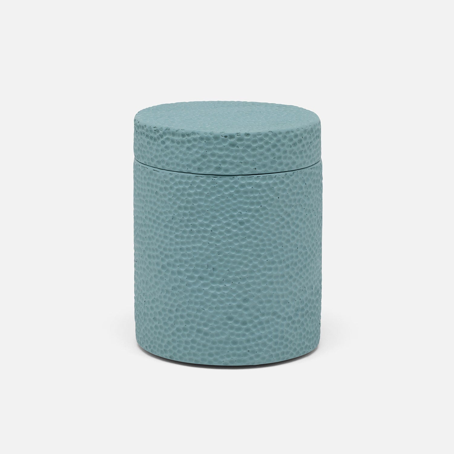 Dover, Teal Blue, Canister, Round, Engraved Resin