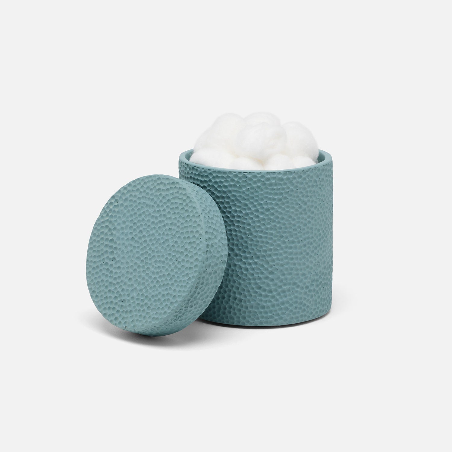 Dover, Teal Blue, Canister, Round, Engraved Resin