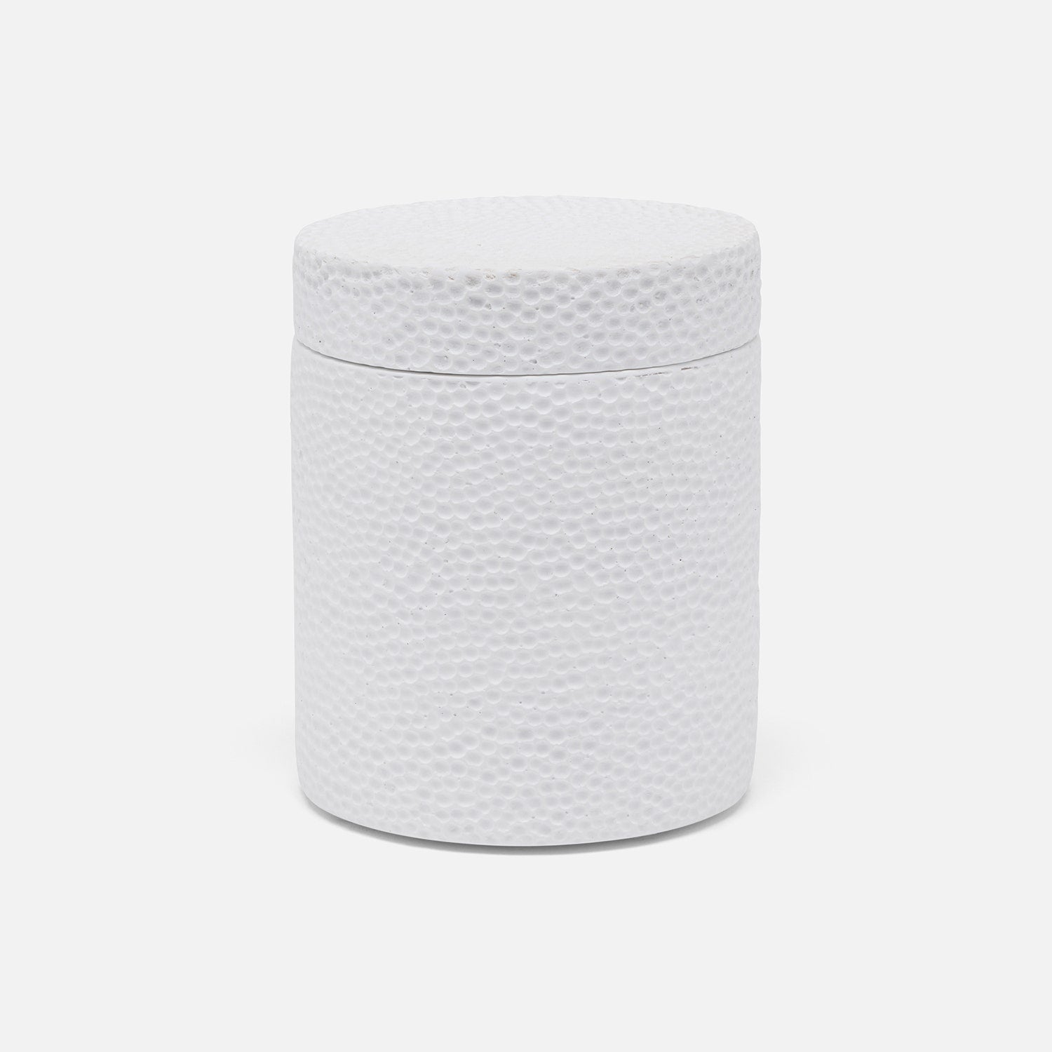 Dover, White, Canister, Round, Engraved Resin