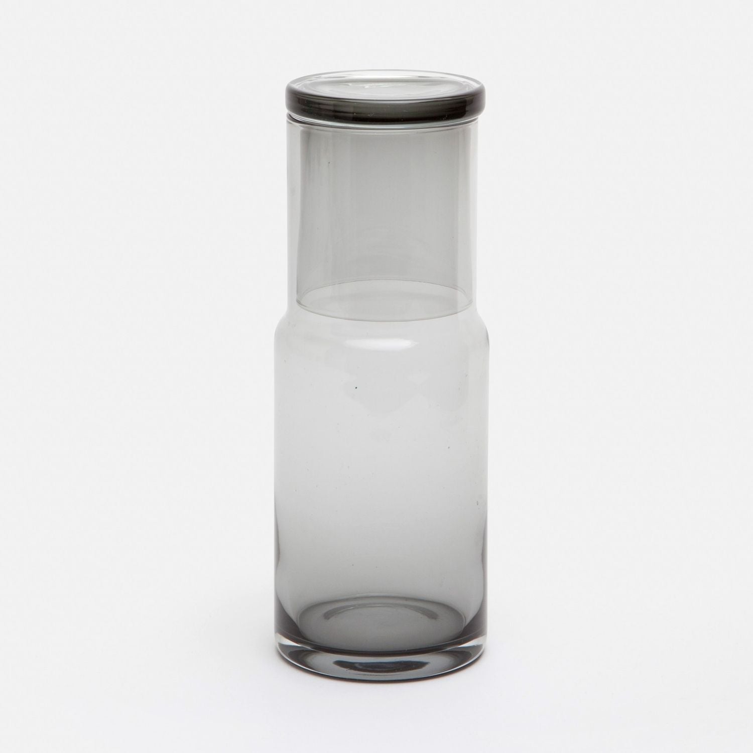 Faro, Cylinder Carafe, Light Gray, Hand Blown Glass