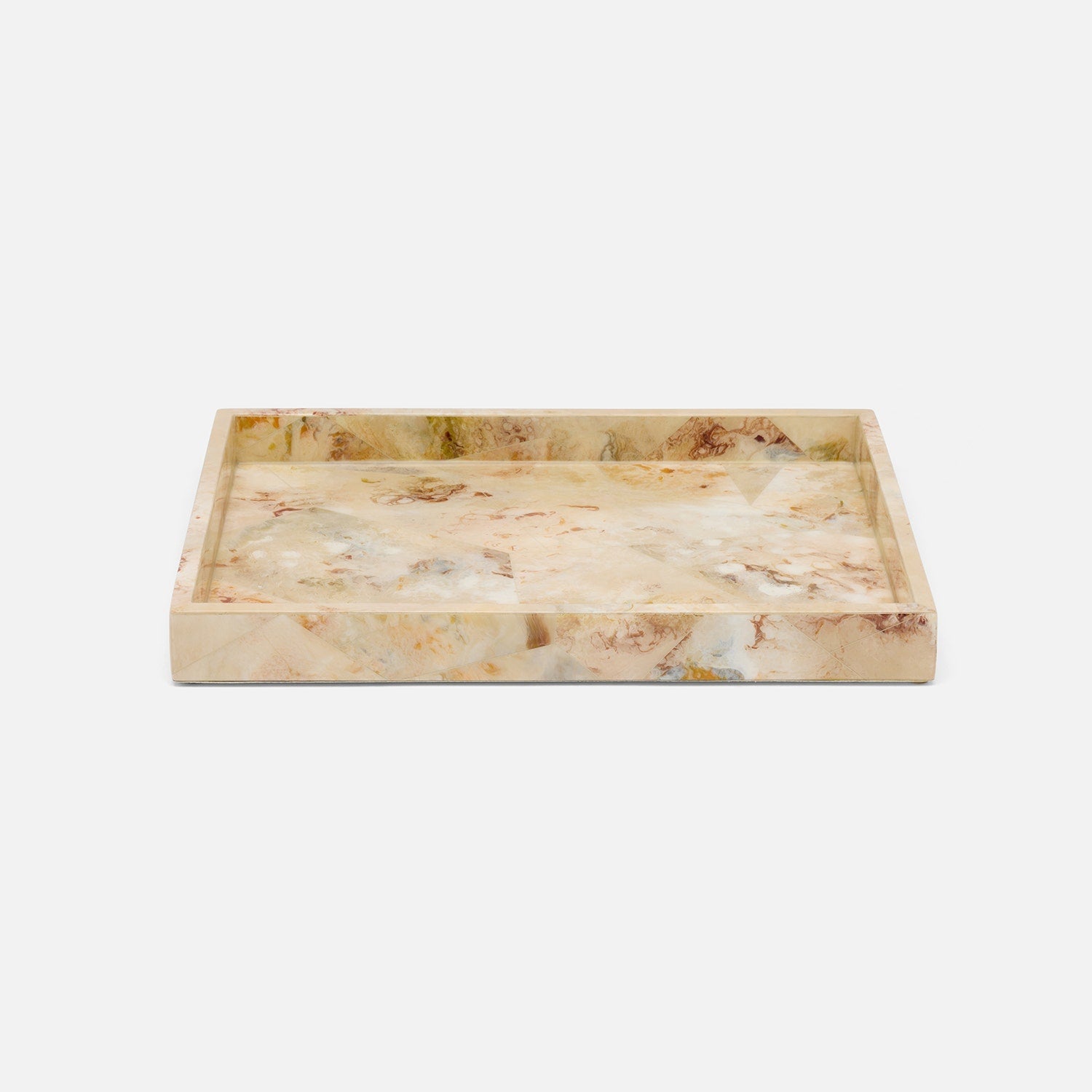 Gorman, Brown, Tray, Rectangular Straight, Large, Faux Marble Horn