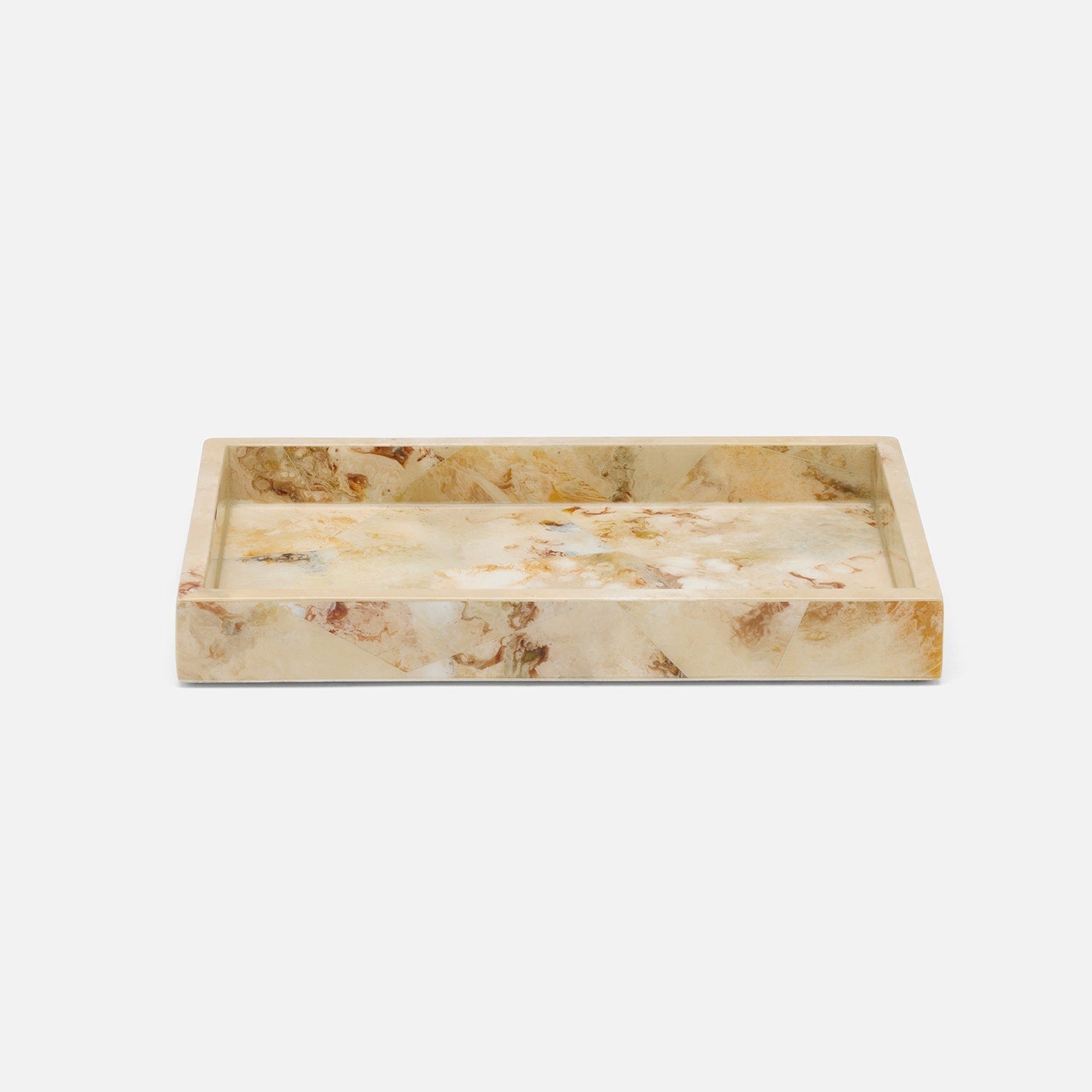 Gorman, Brown, Tray, Rectangular Straight, Small, Faux Marble Horn