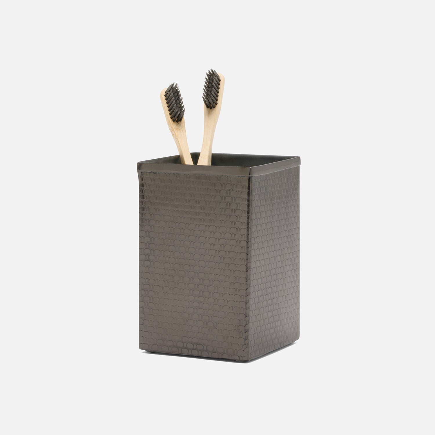Ingram, Black Nickel, Brush Holder, Square Straight, Textured Stainless Steel