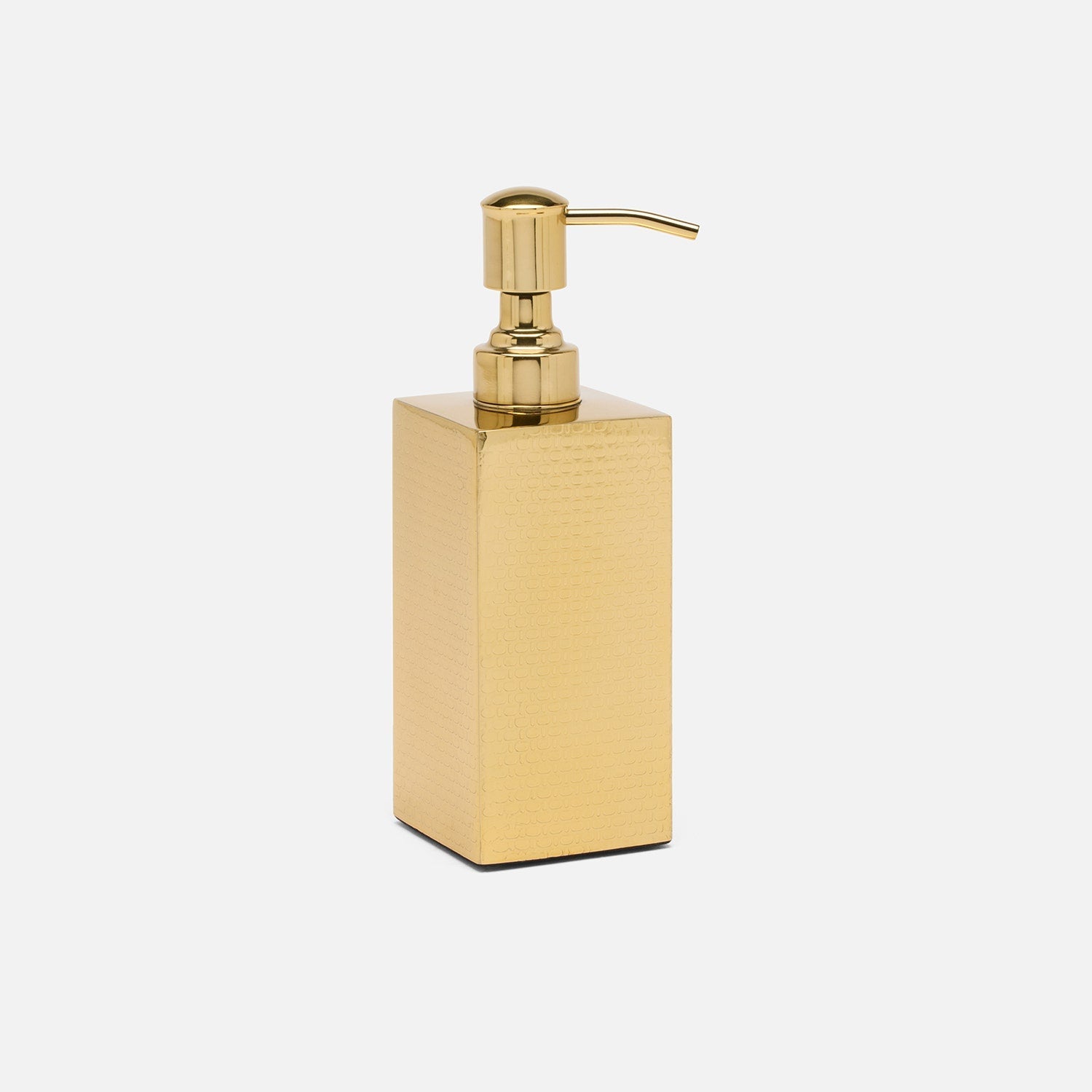 Ingram, Shiny Gold, Soap Pump, Square Straight, Textured Stainless Steel