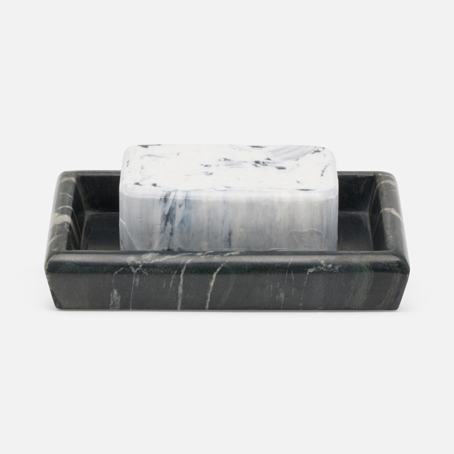 Kavala, Black ,Soap Dish, Rounded Edges, Marble