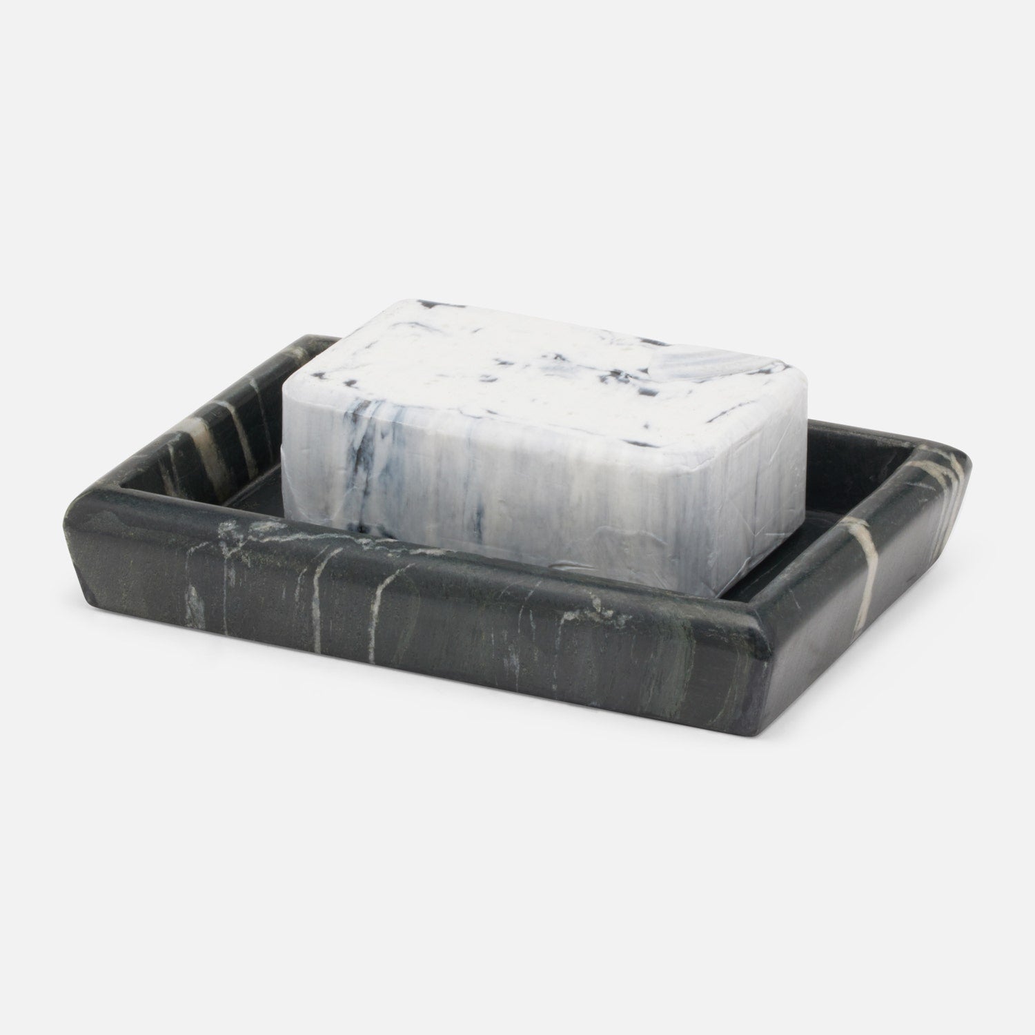 Kavala, Black ,Soap Dish, Rounded Edges, Marble