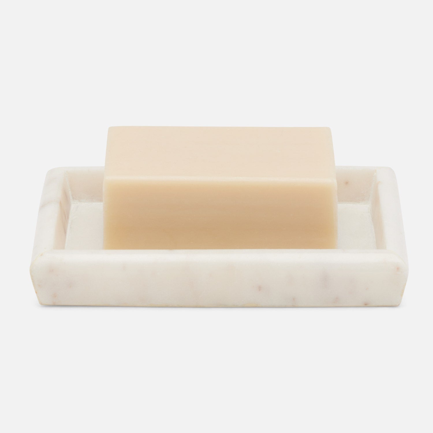 Kavala, White ,Soap Dish, Rounded Edges, Marble