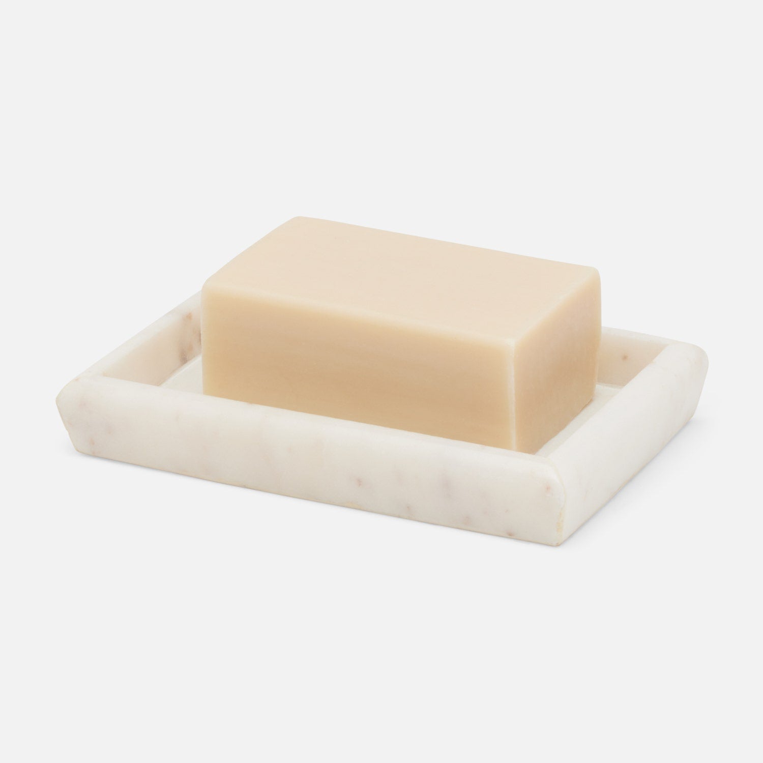 Kavala, White ,Soap Dish, Rounded Edges, Marble