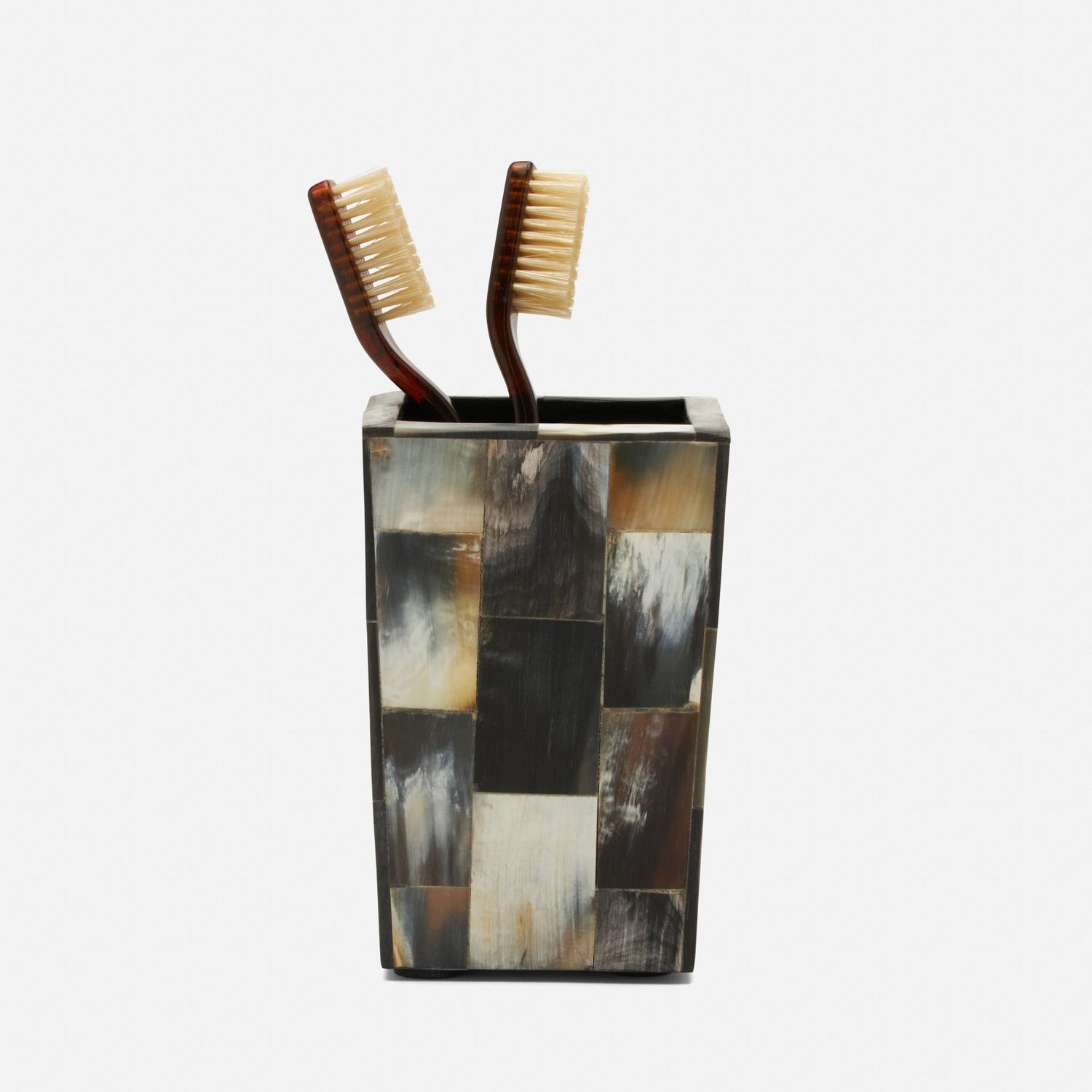 Lark, Dark, Brush Holder, Square Tapered, Horn