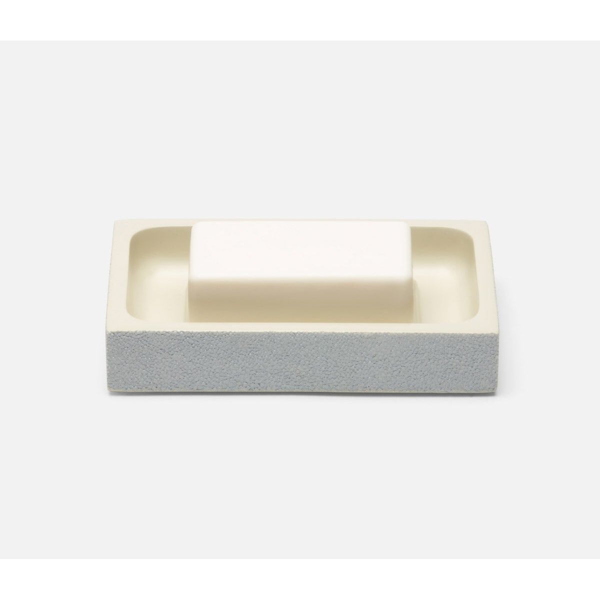 Manchester, Cloud Gray, Soap Dish, Rectangular Straight, Realistic Faux Shagreen