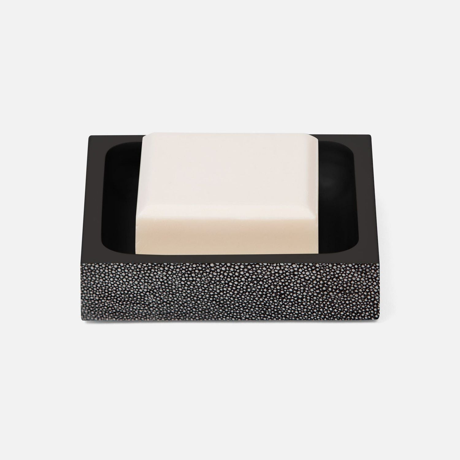 Manchester, Cool Gray, Soap Dish, Square Straight, Realistic Faux Shagreen