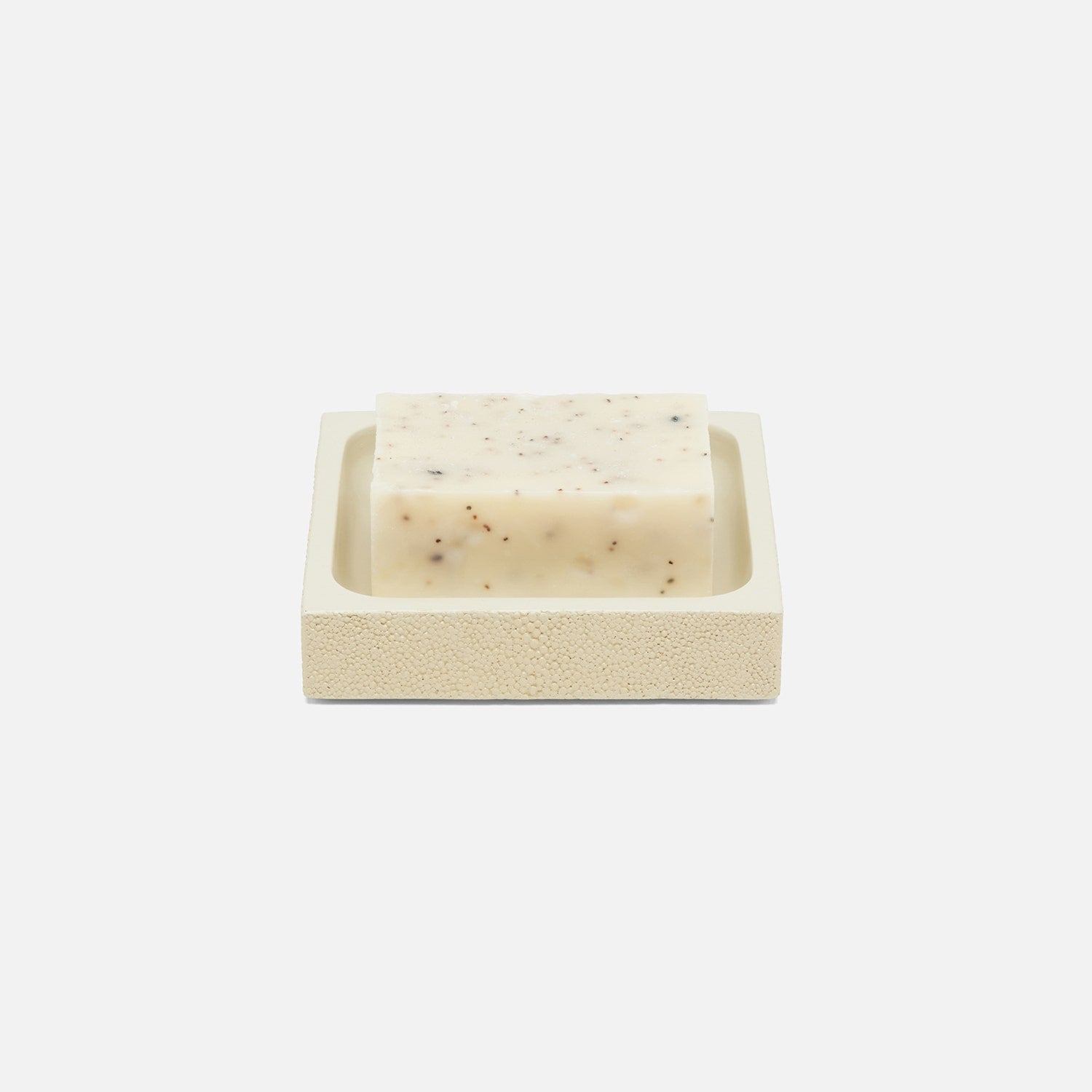 Manchester, Ivory, Soap Dish, Square Straight, Realistic Faux Shagreen