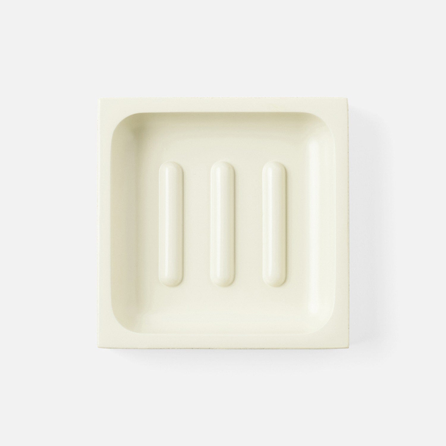 Manchester, Ivory, Soap Dish, Square Straight, Realistic Faux Shagreen