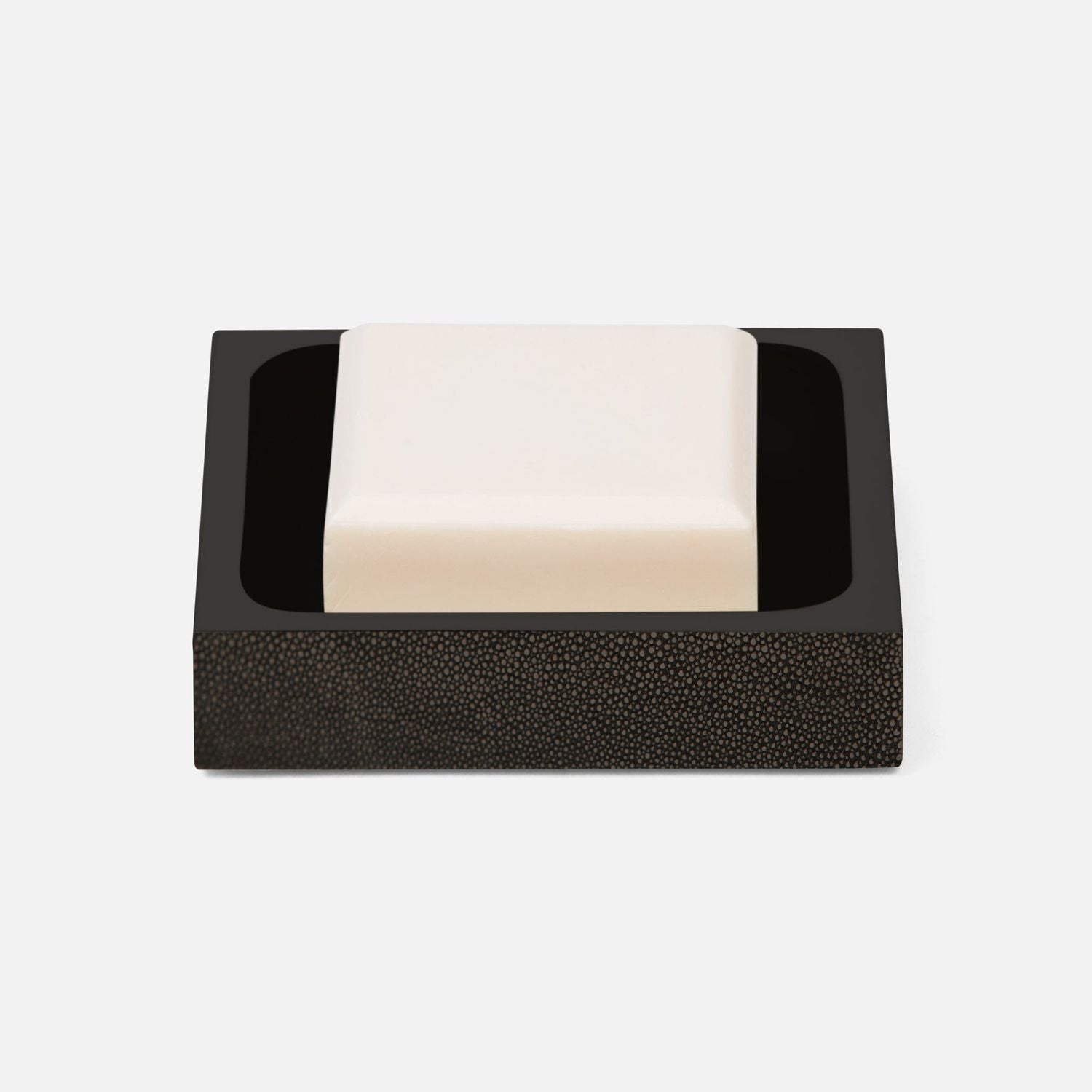 Manchester, Dark Mushroom, Soap Dish, Square Straight, Realistic Faux Shagreen