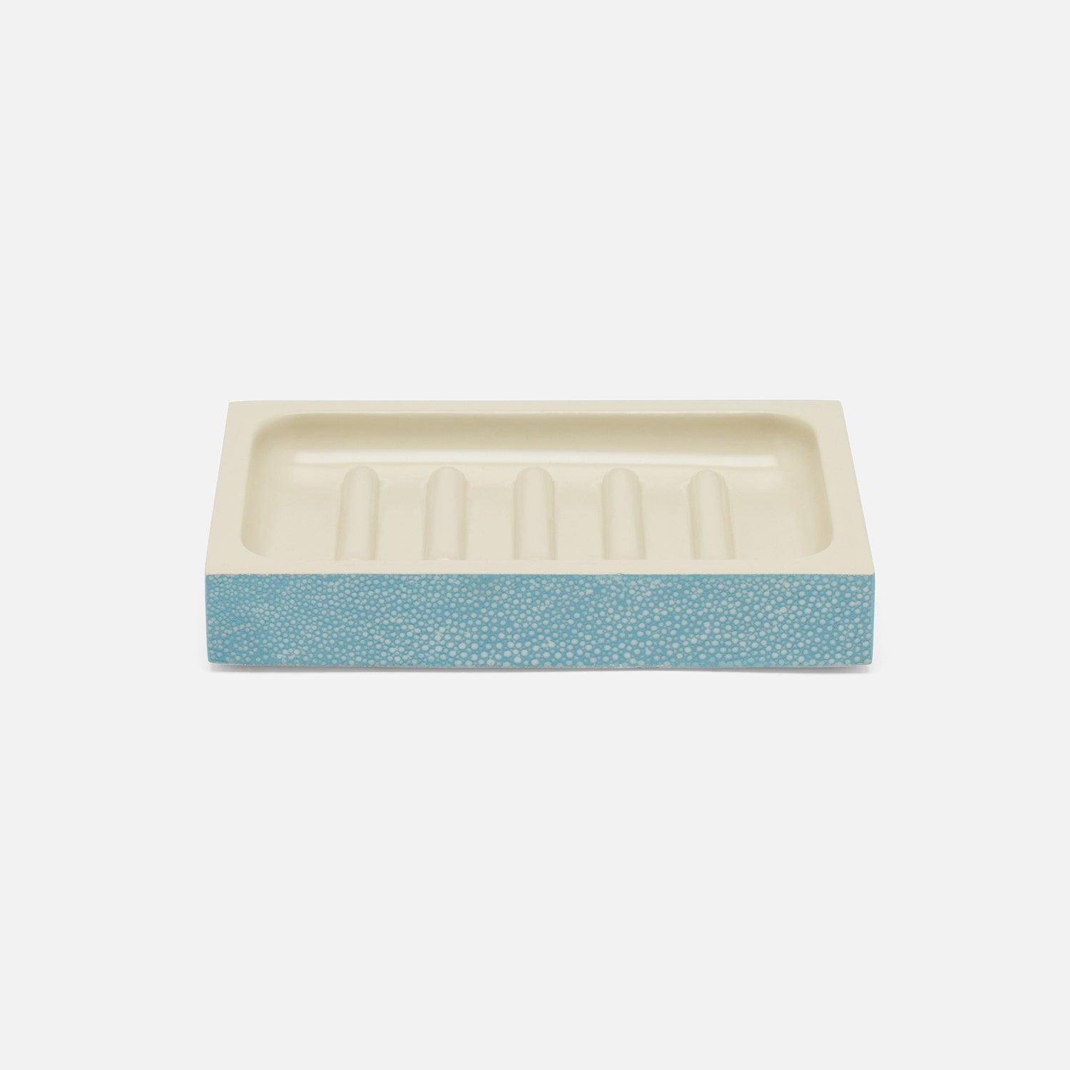 Manchester, Powder Blue, Soap Dish, Rectangular Straight, Realistic Faux Shagreen