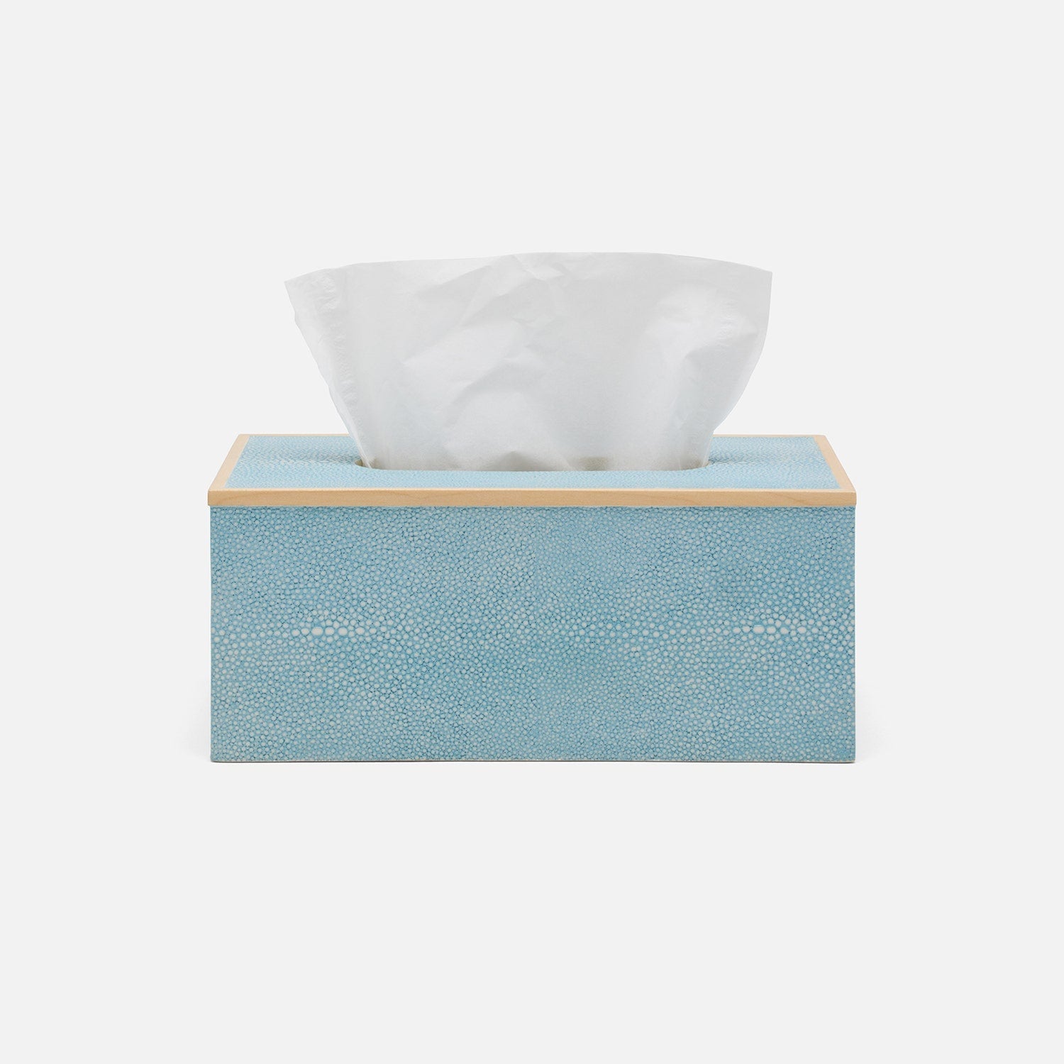 Manchester, Powder Blue, Tissue Box, Rectangular Straight, Realistic Faux Shagreen
