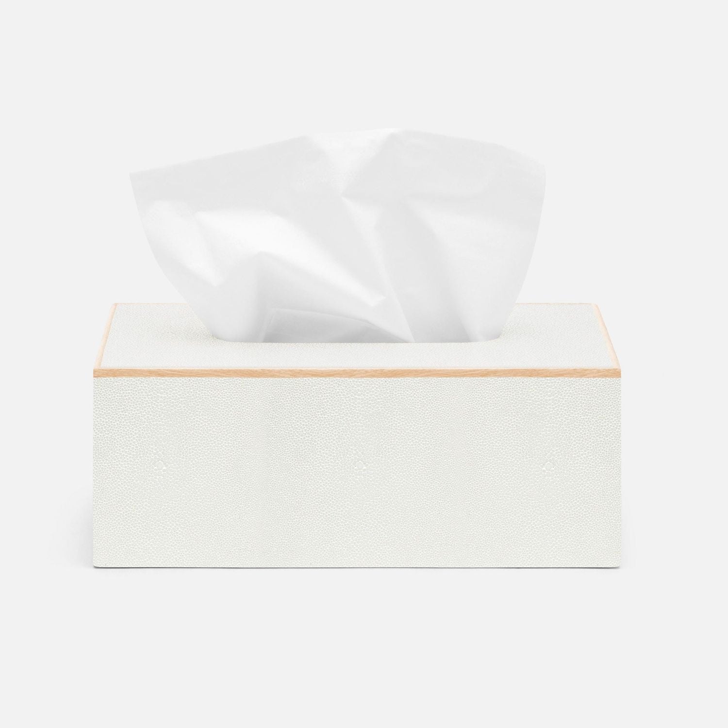 Manchester, Snow, Tissue Box, Rectangular Straight, Realistic Faux Shagreen