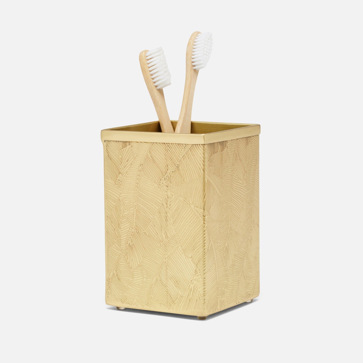 Mancora, Shiny Stainless Steel, Brush Holder, Square Straight, Etched Stainless Steel