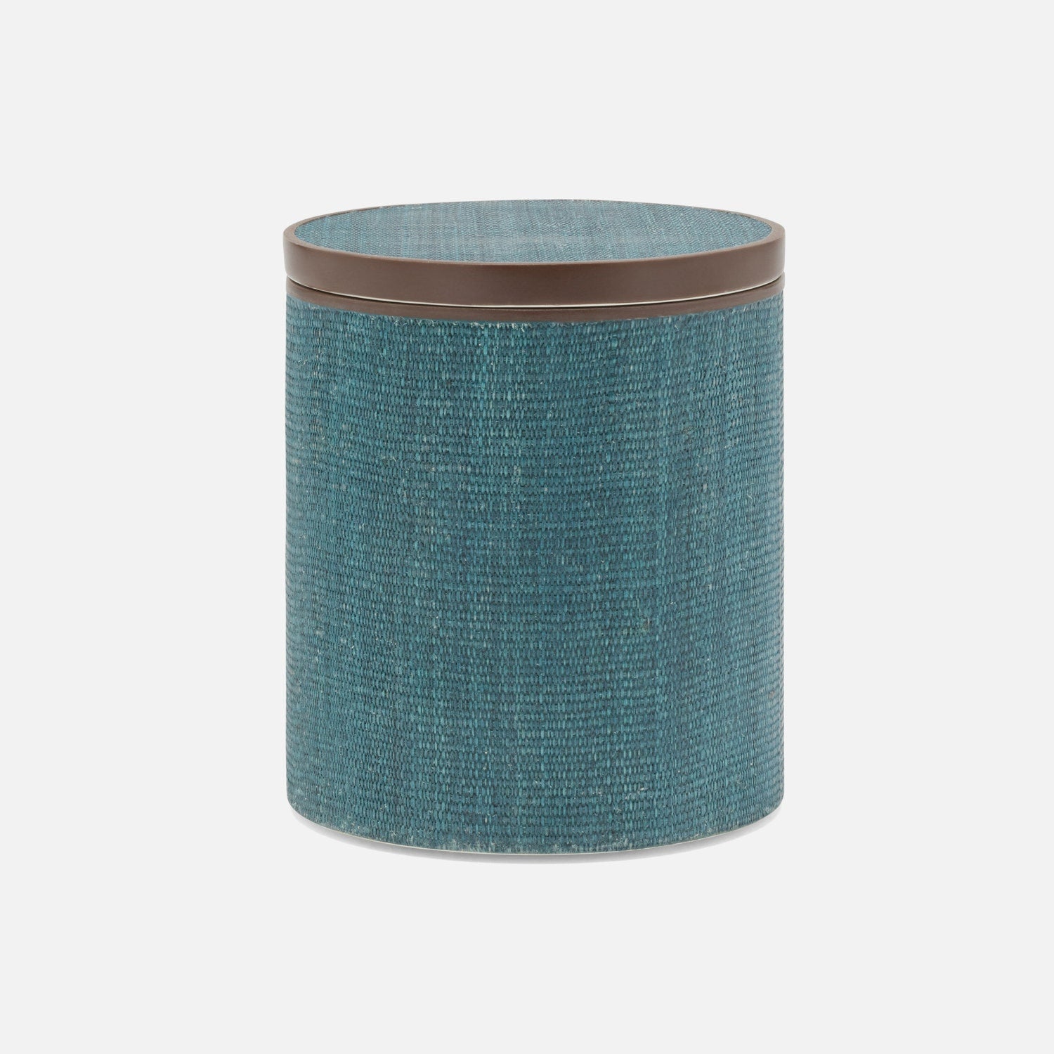 Maranello, Teal/Brown, Canister, Round, Abaca/Resin