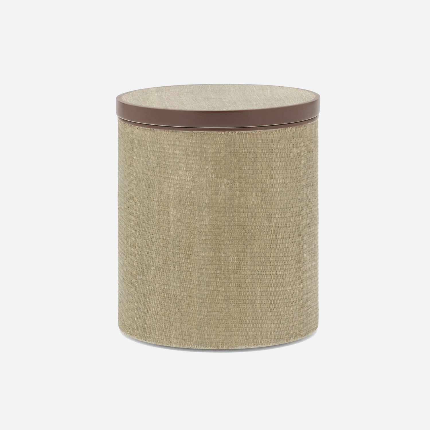 Maranello, Taupe/Brown, Canister, Round, Abaca/Resin