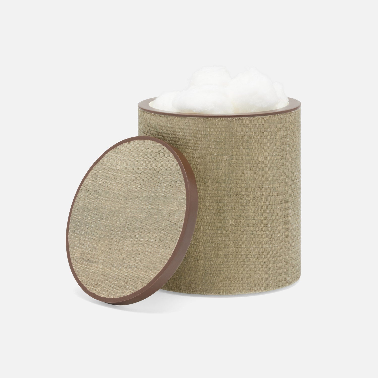 Maranello, Taupe/Brown, Canister, Round, Abaca/Resin