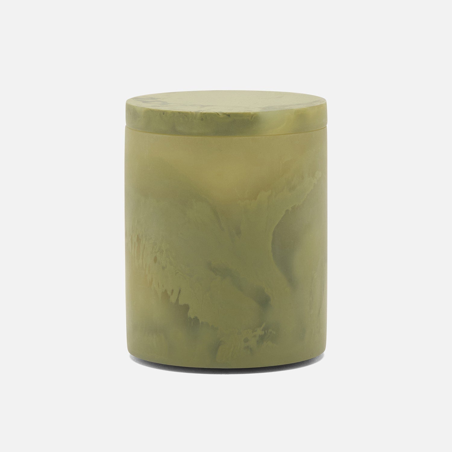 Novo, Pale Jade Swirled, Canister, Round, Large, Resin
