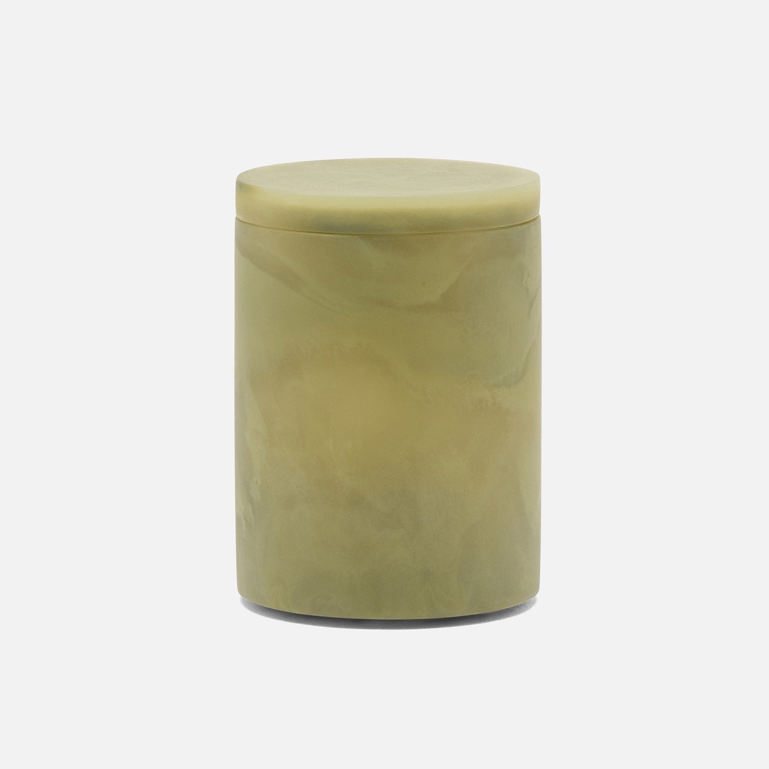 Novo, Pale Jade Swirled, Canister, Round, Small, Resin