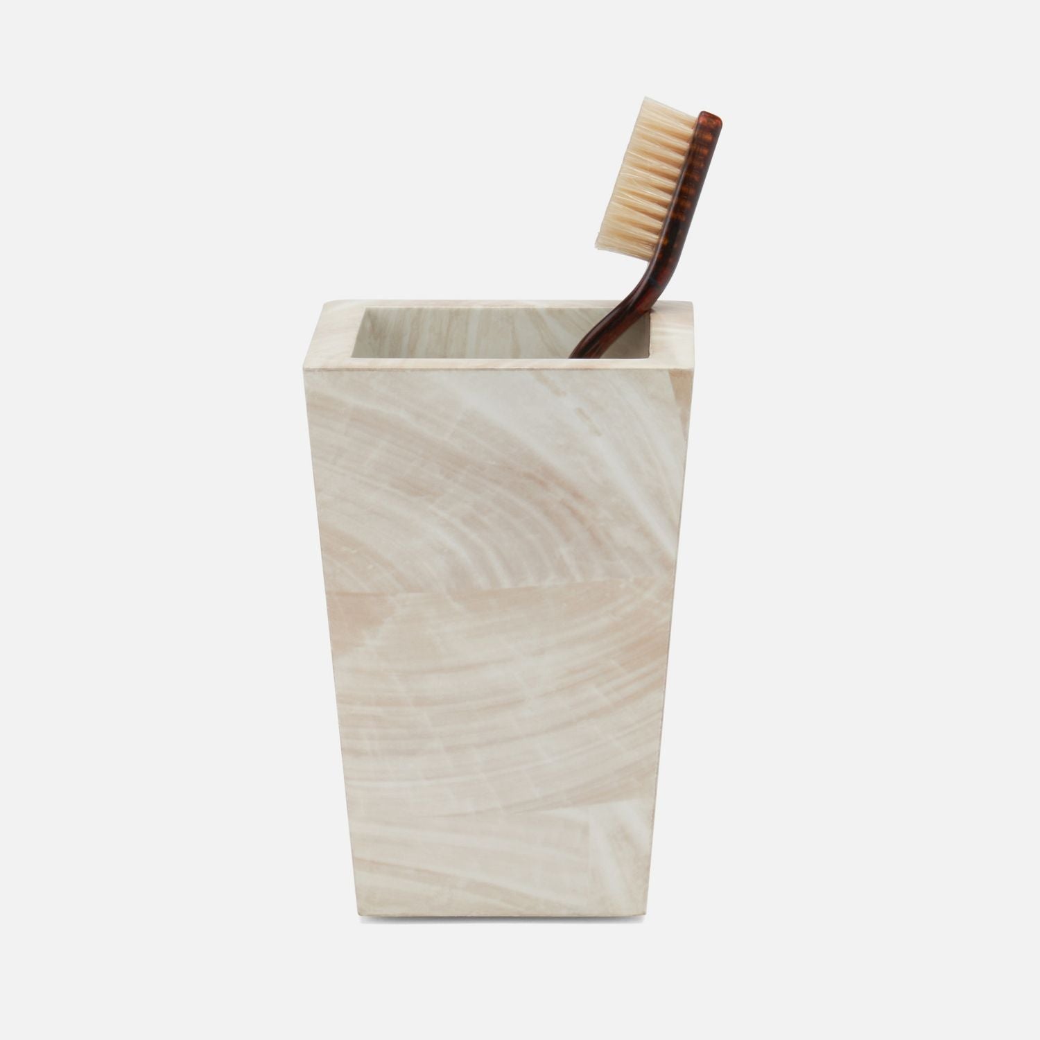 Palermo Ii, Brush Holder, Square Tapered, Faux Clamstone