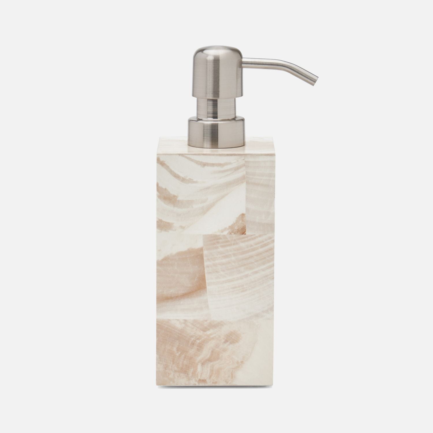 Palermo Ii, Soap Pump, Square Straight, Faux Clamstone