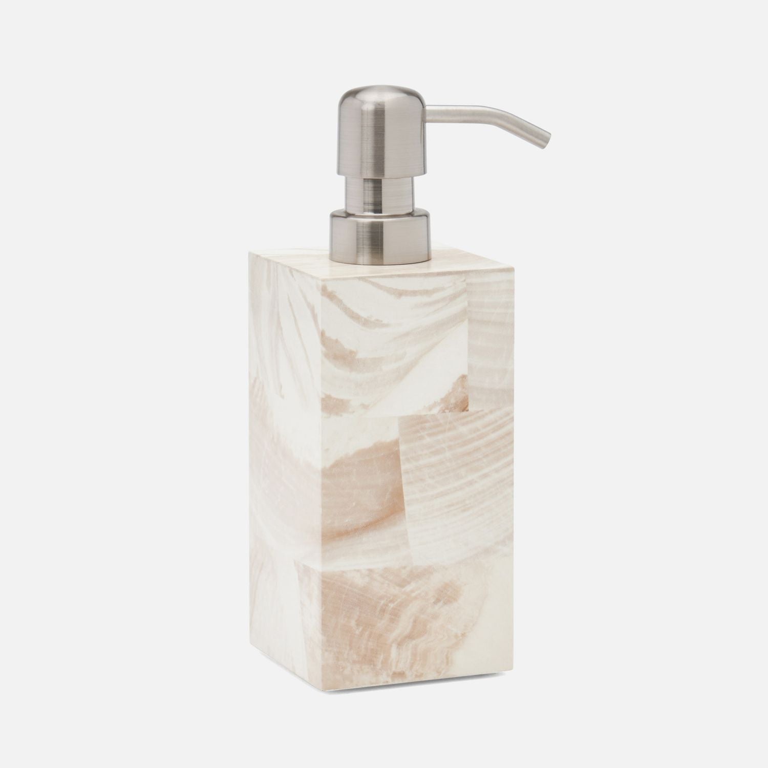 Palermo Ii, Soap Pump, Square Straight, Faux Clamstone