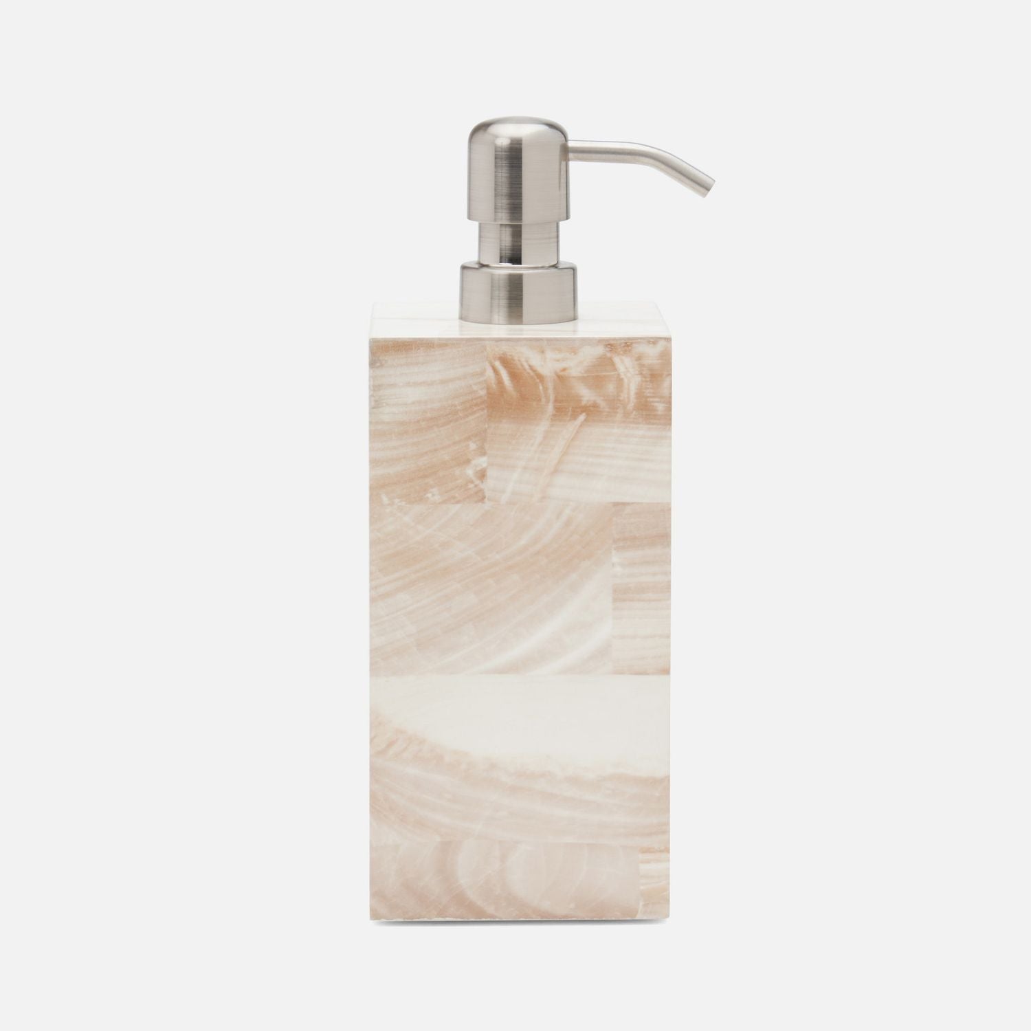 Palermo Ii, Xl Soap Pump, Square Straight, Faux Clamstone