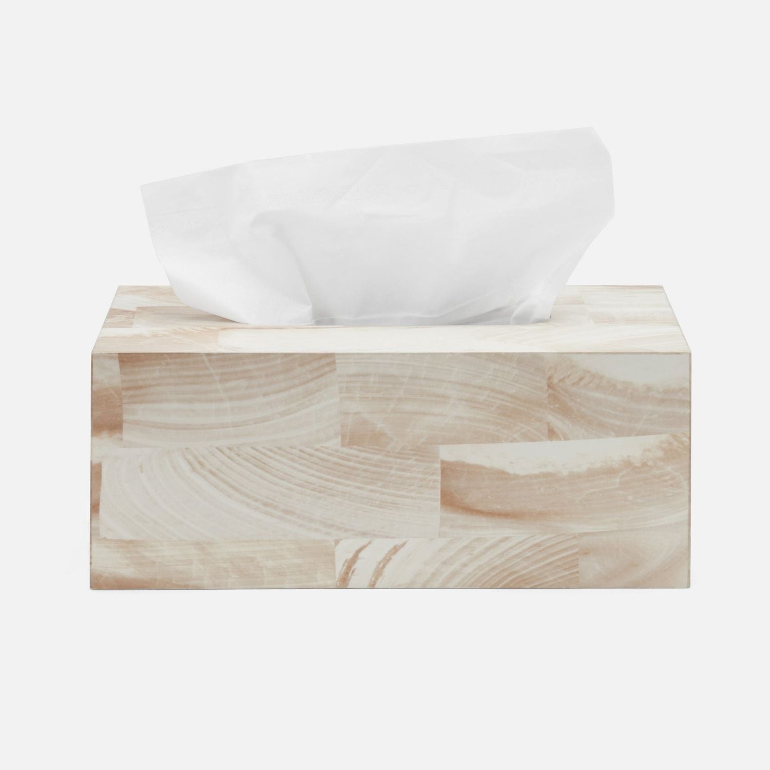 Palermo Ii, Tissue Box, Rectangular Straight, Faux Clamstone