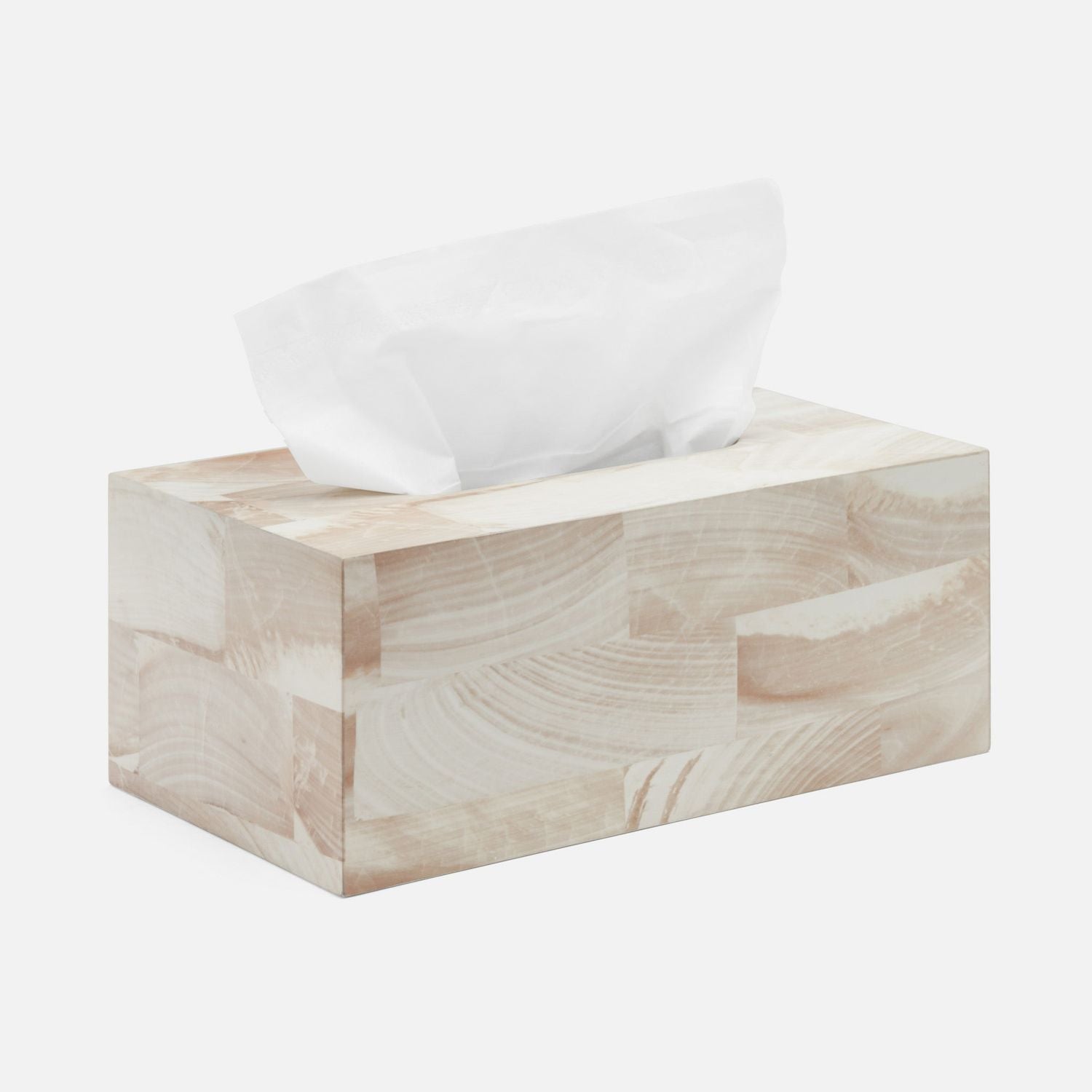 Palermo Ii, Tissue Box, Rectangular Straight, Faux Clamstone