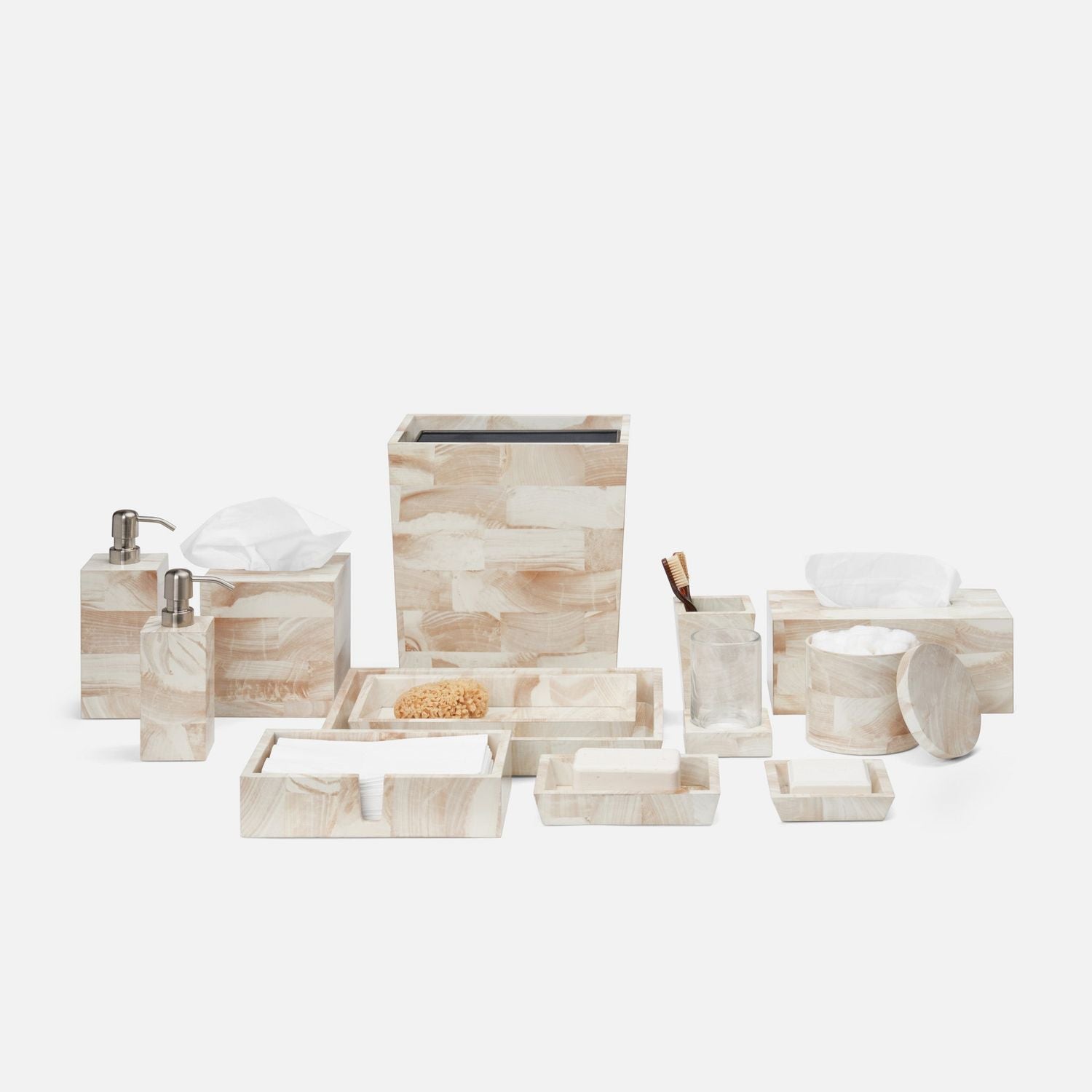 Palermo Ii, Tissue Box, Rectangular Straight, Faux Clamstone