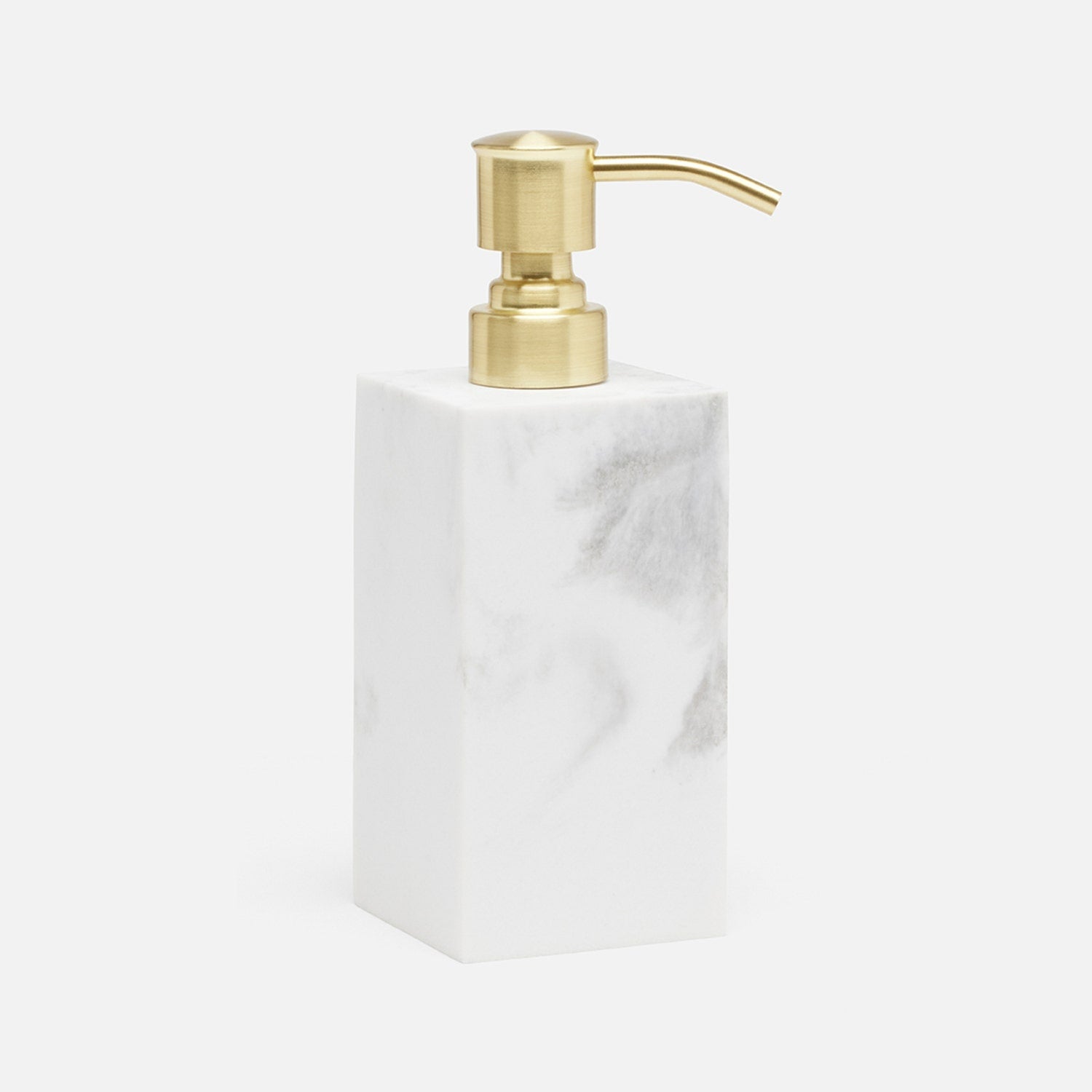 Parma, White/Gray Swirled, Soap Pump, Square Straight, Resin