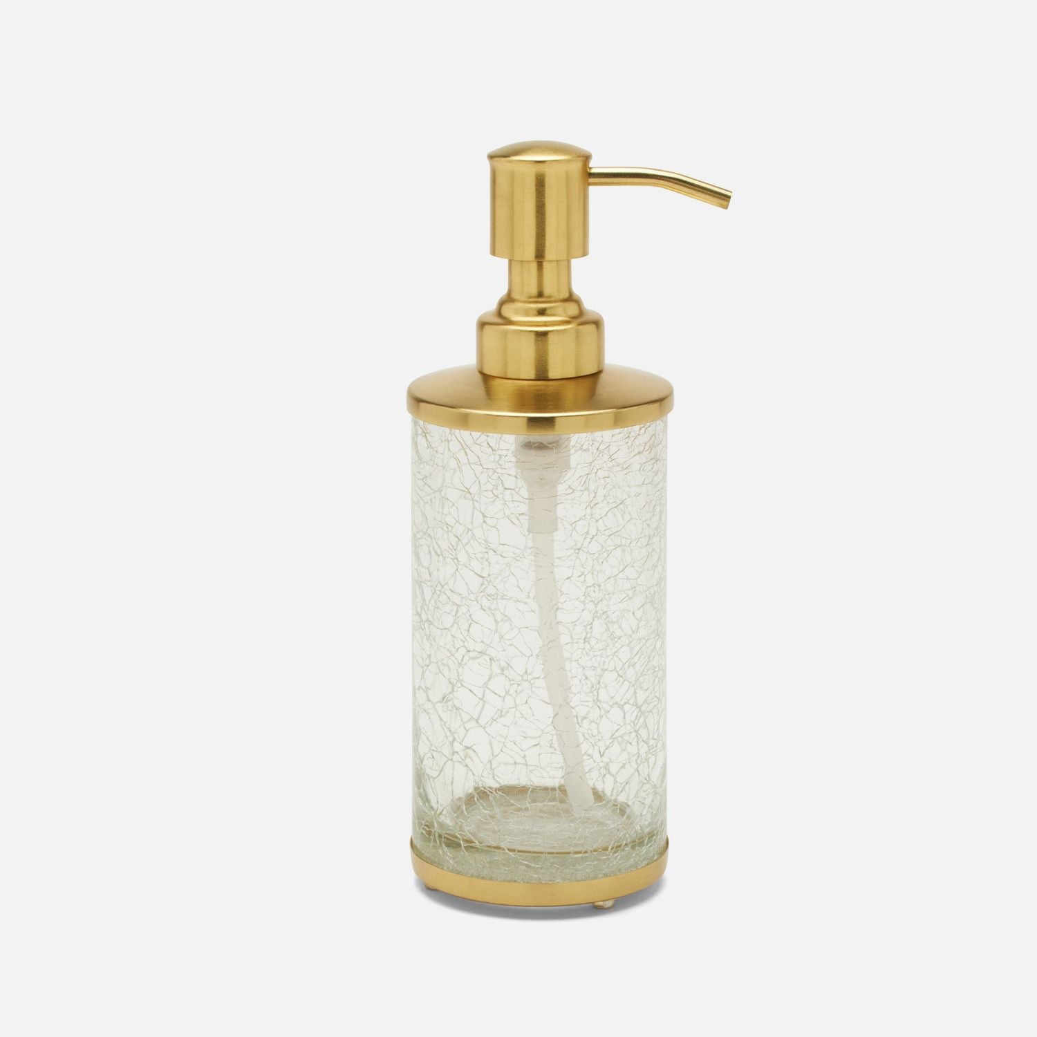 Pomaria, Brushed Gold, Soap Pump, Round, Glass/Stainless Steel